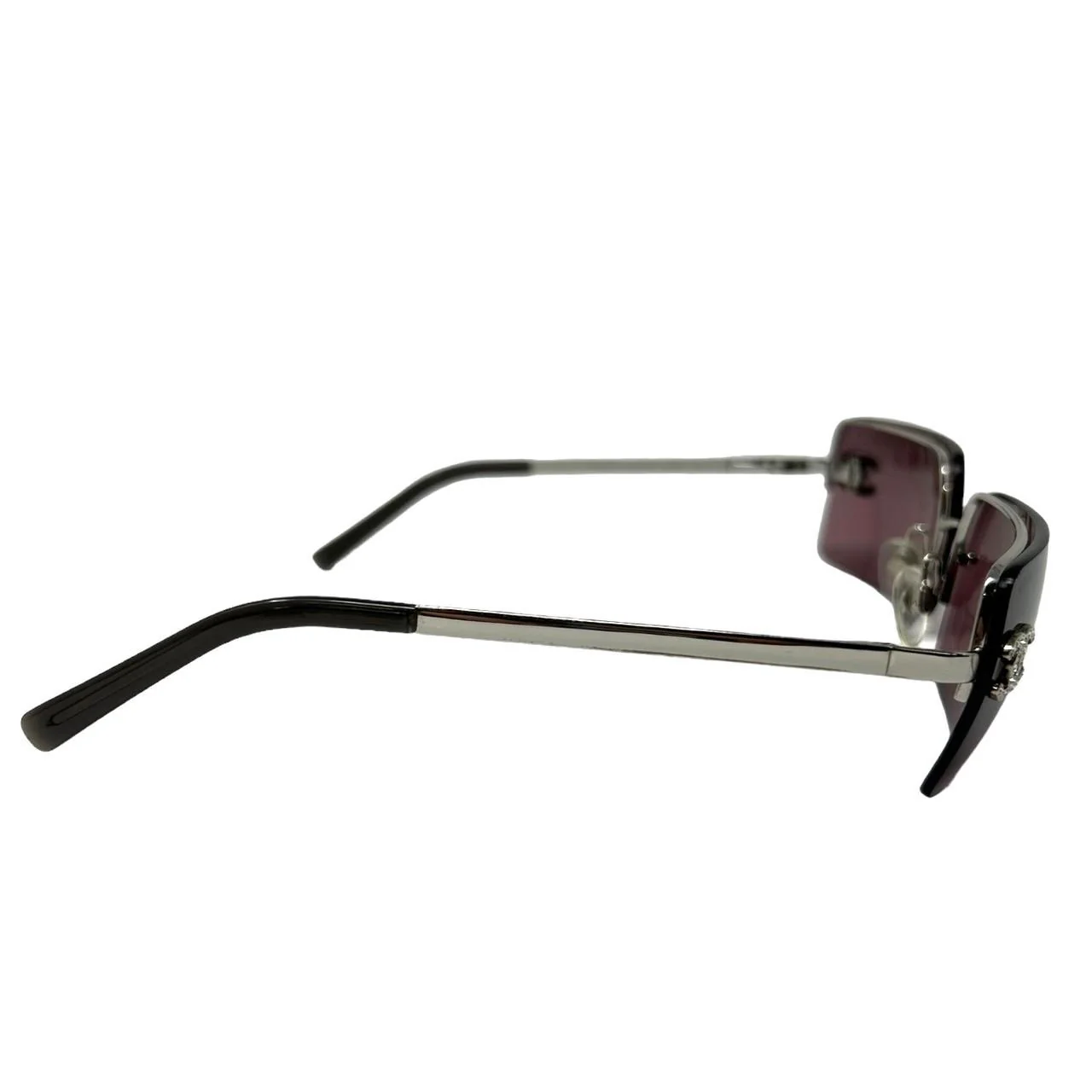 Chanel Purple Rimless Rhinestone Sunglasses l - Image 2