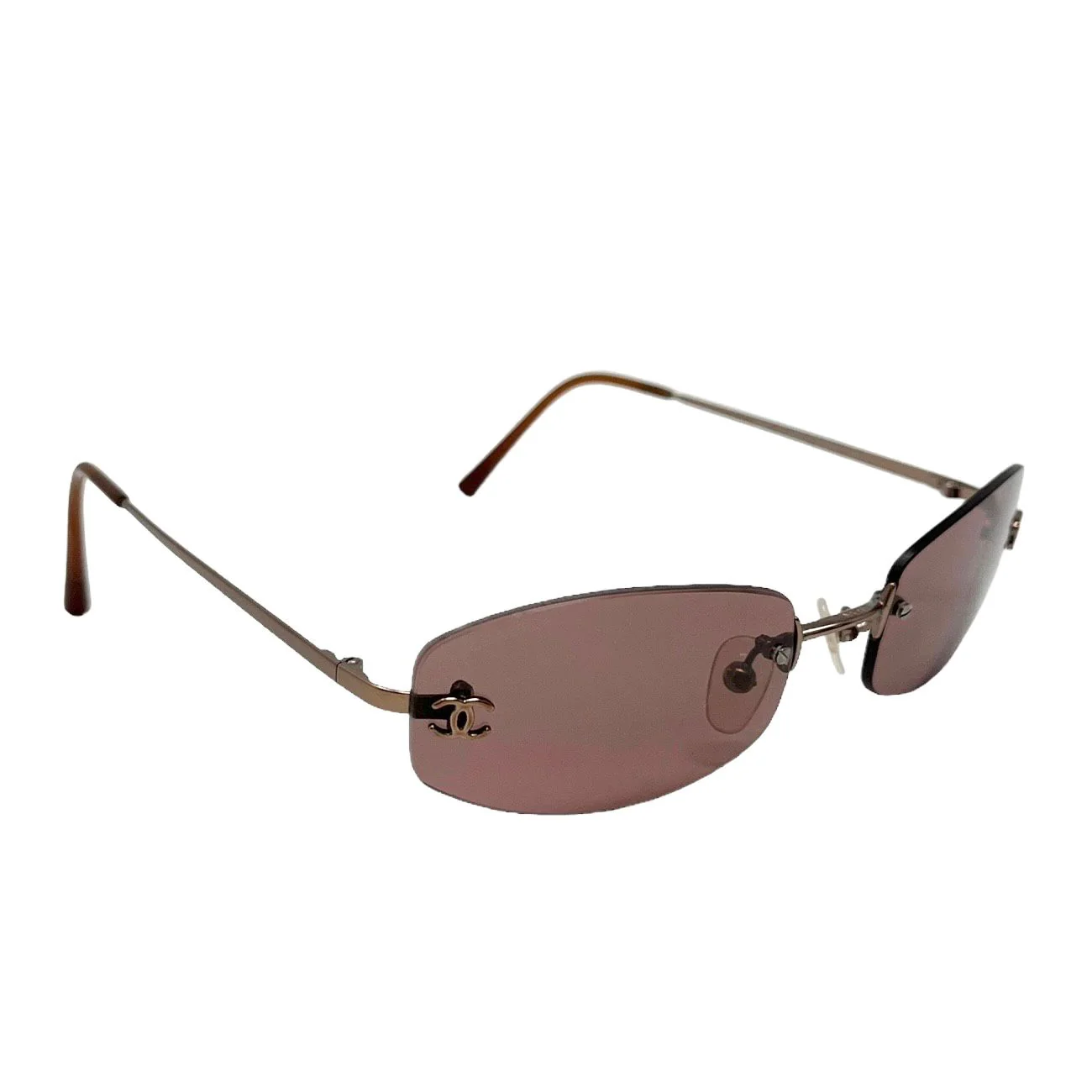 Chanel Dark Purple Rimless Sunglasses