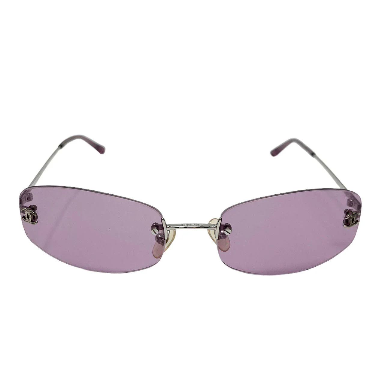 Chanel Purple Rimless Sunglasses - Image 2