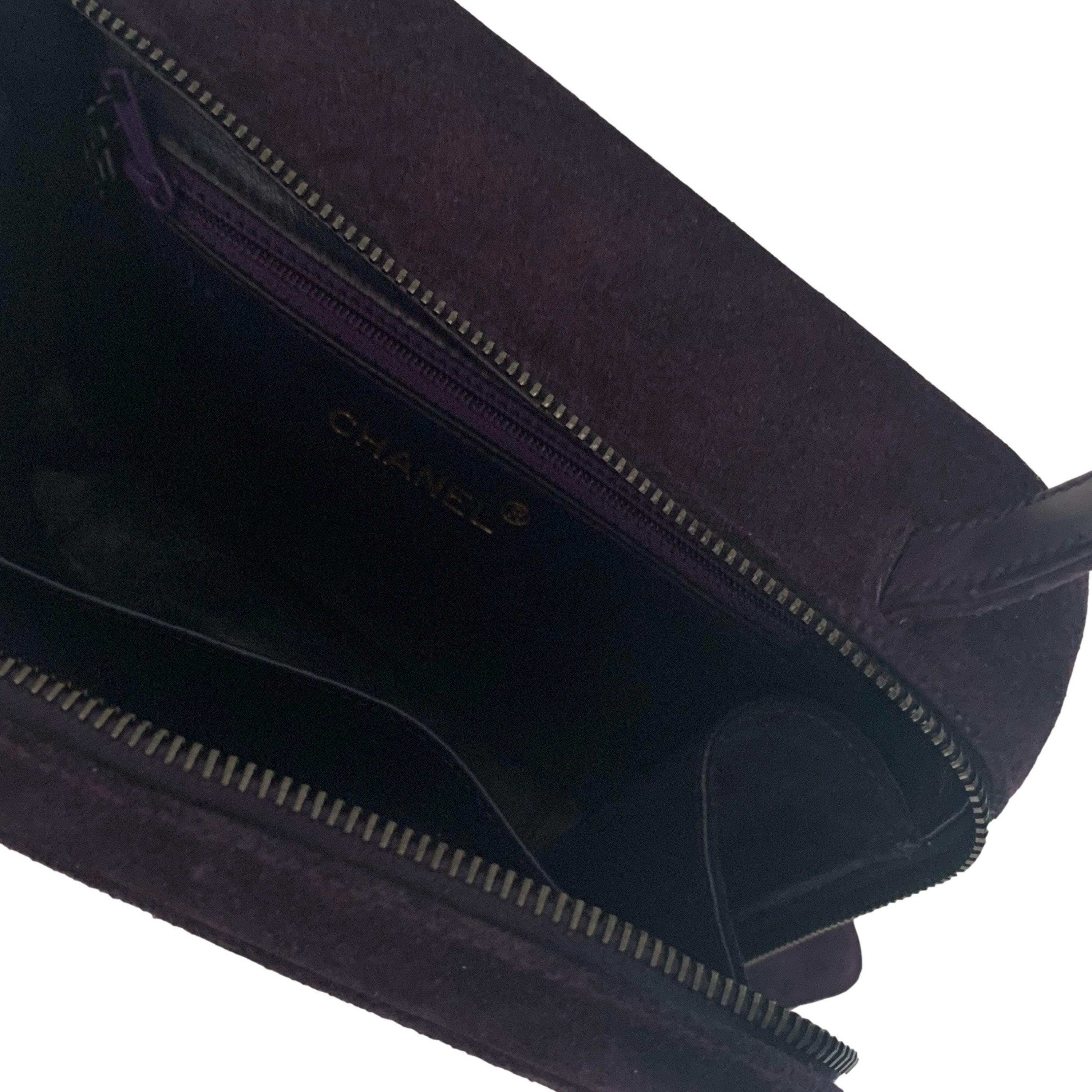 Chanel Purple Suede Square Top Handle Bag - Image 3