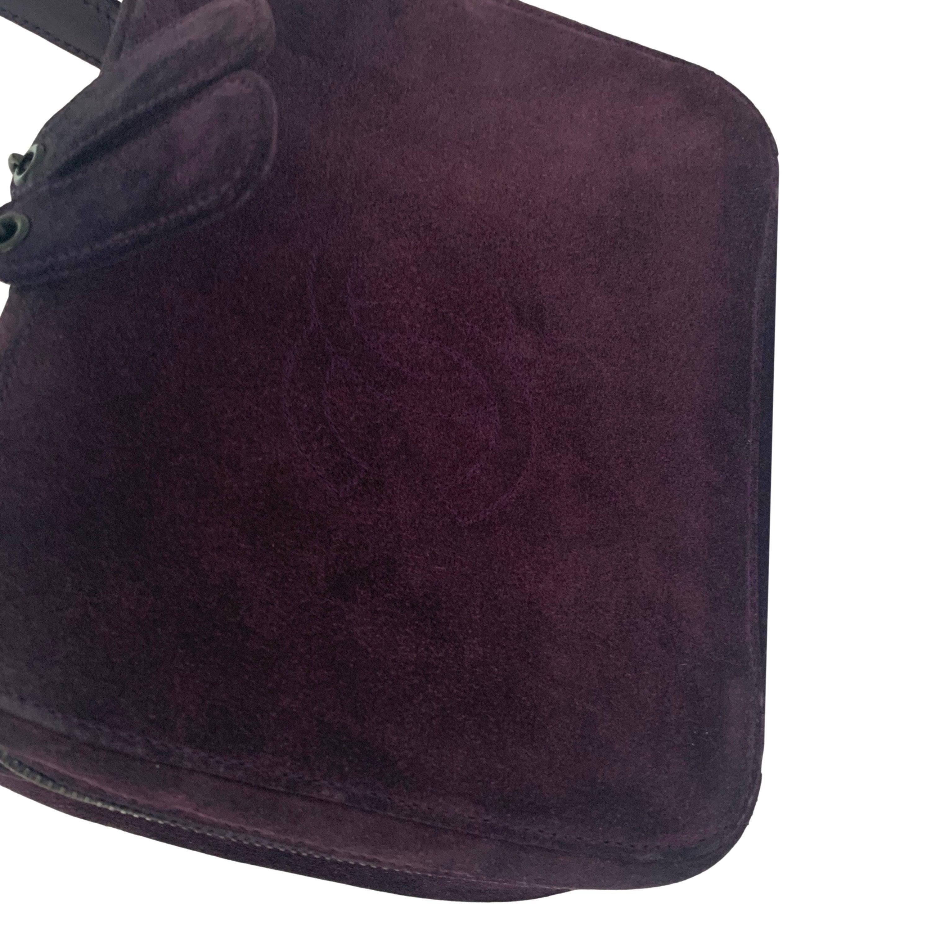 Chanel Purple Suede Square Top Handle Bag - Image 4