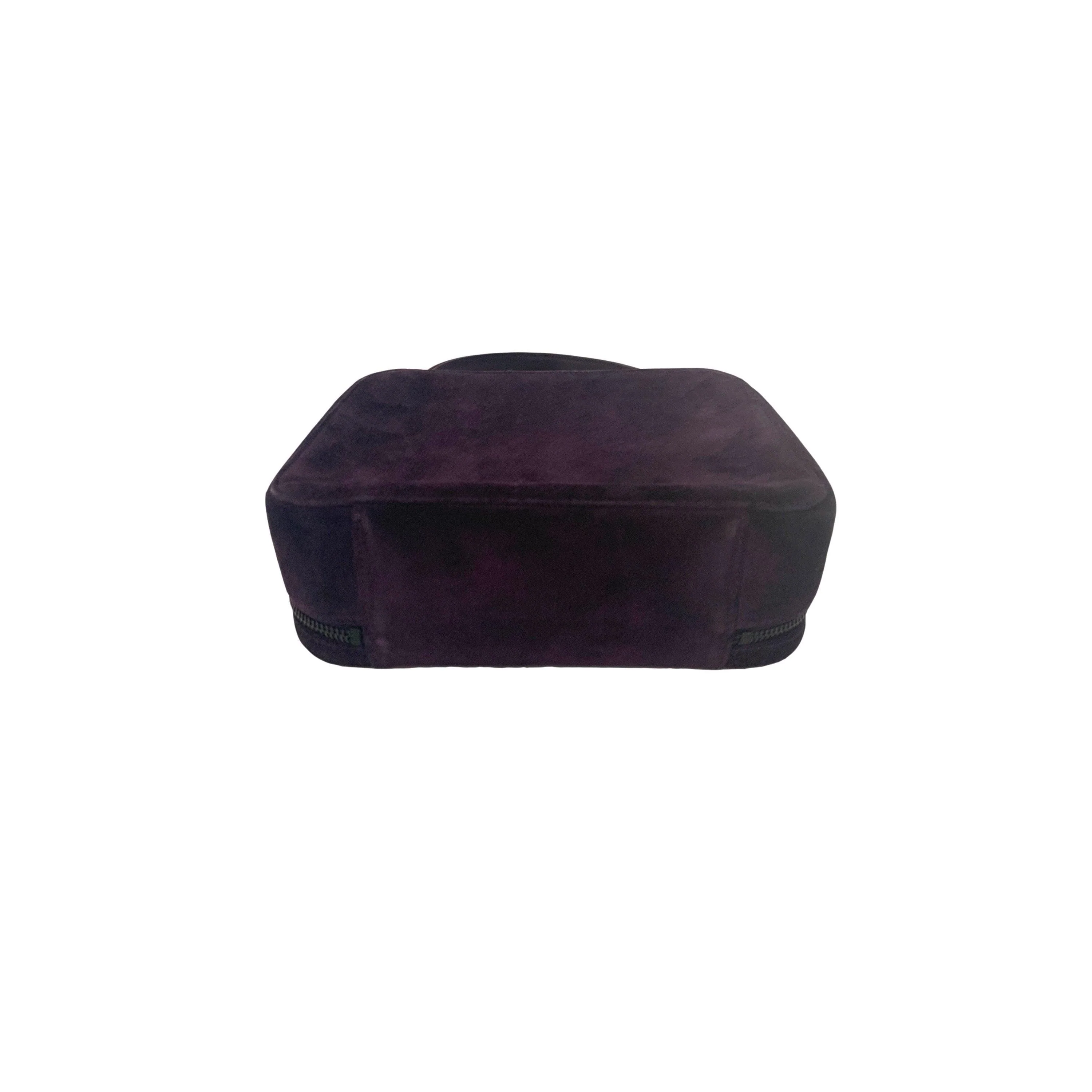 Chanel Purple Suede Square Top Handle Bag - Image 5