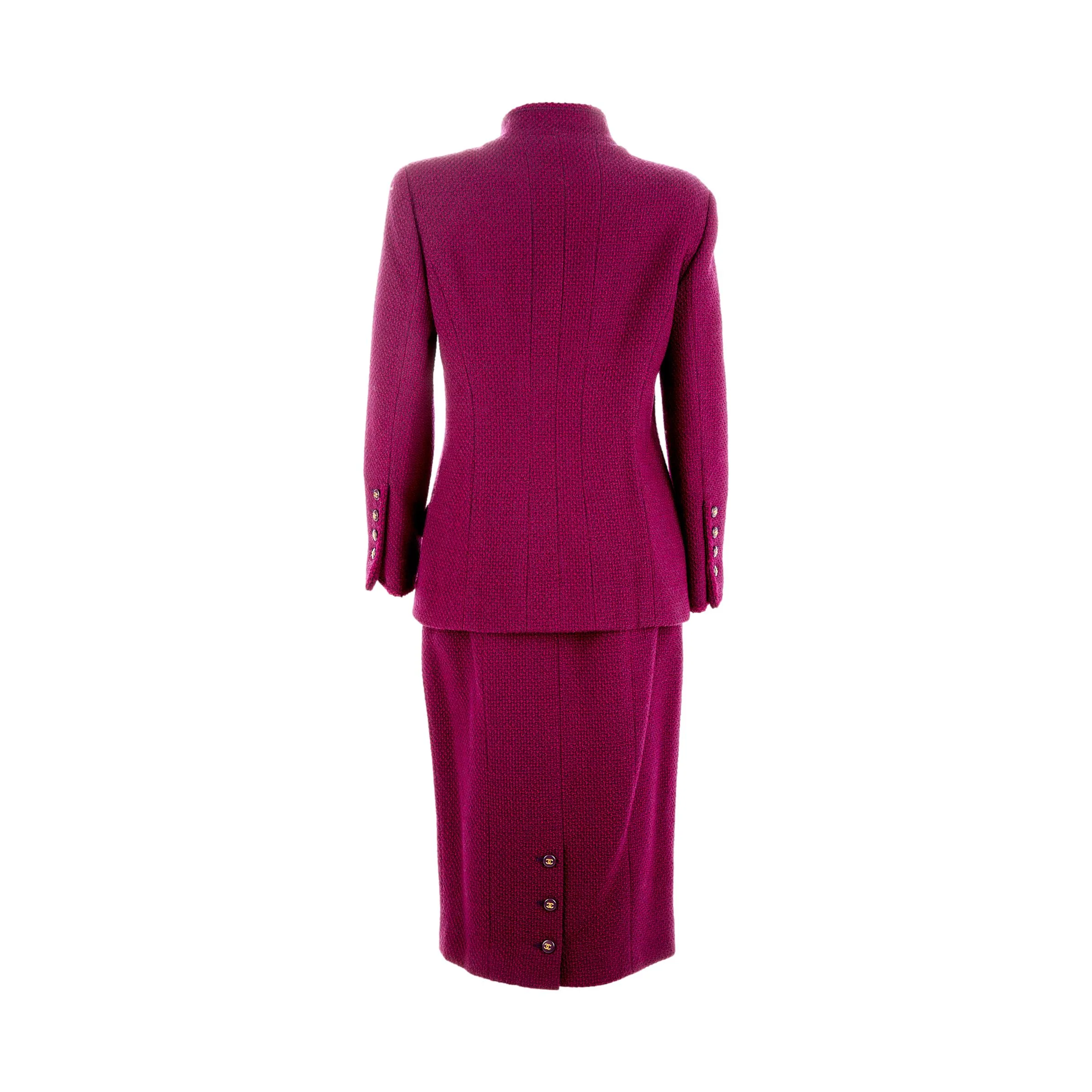 Chanel Purple Tweed Skirt Set - Image 3