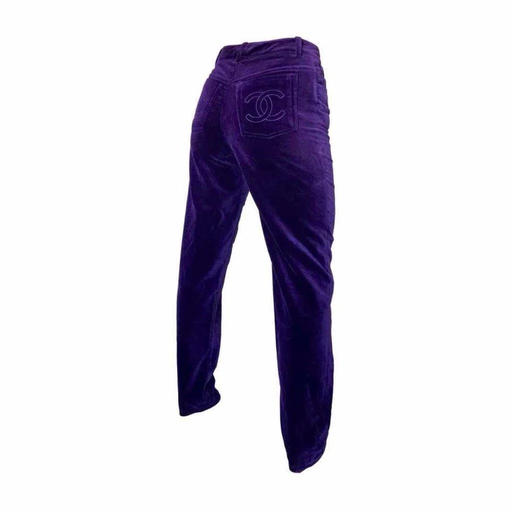 Chanel Purple Velvet Pants