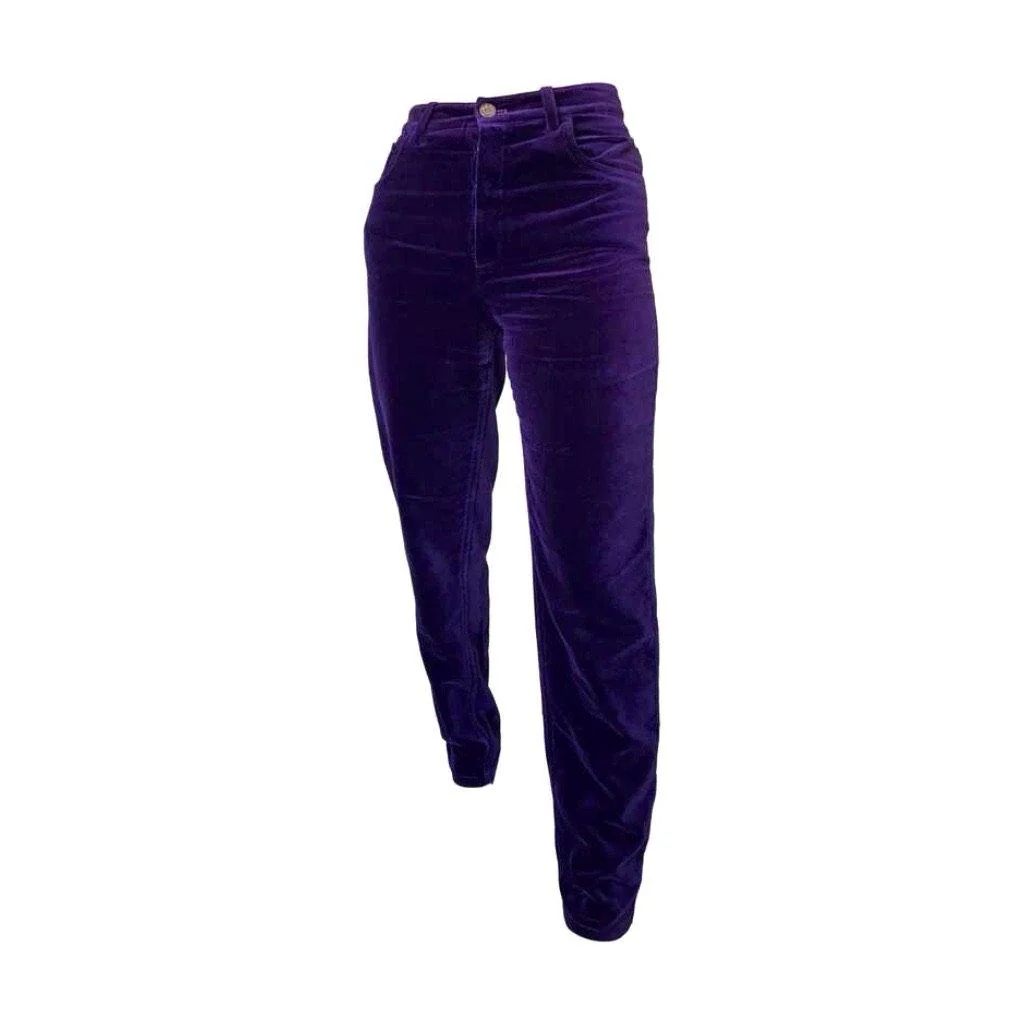 Chanel Purple Velvet Pants - Image 2