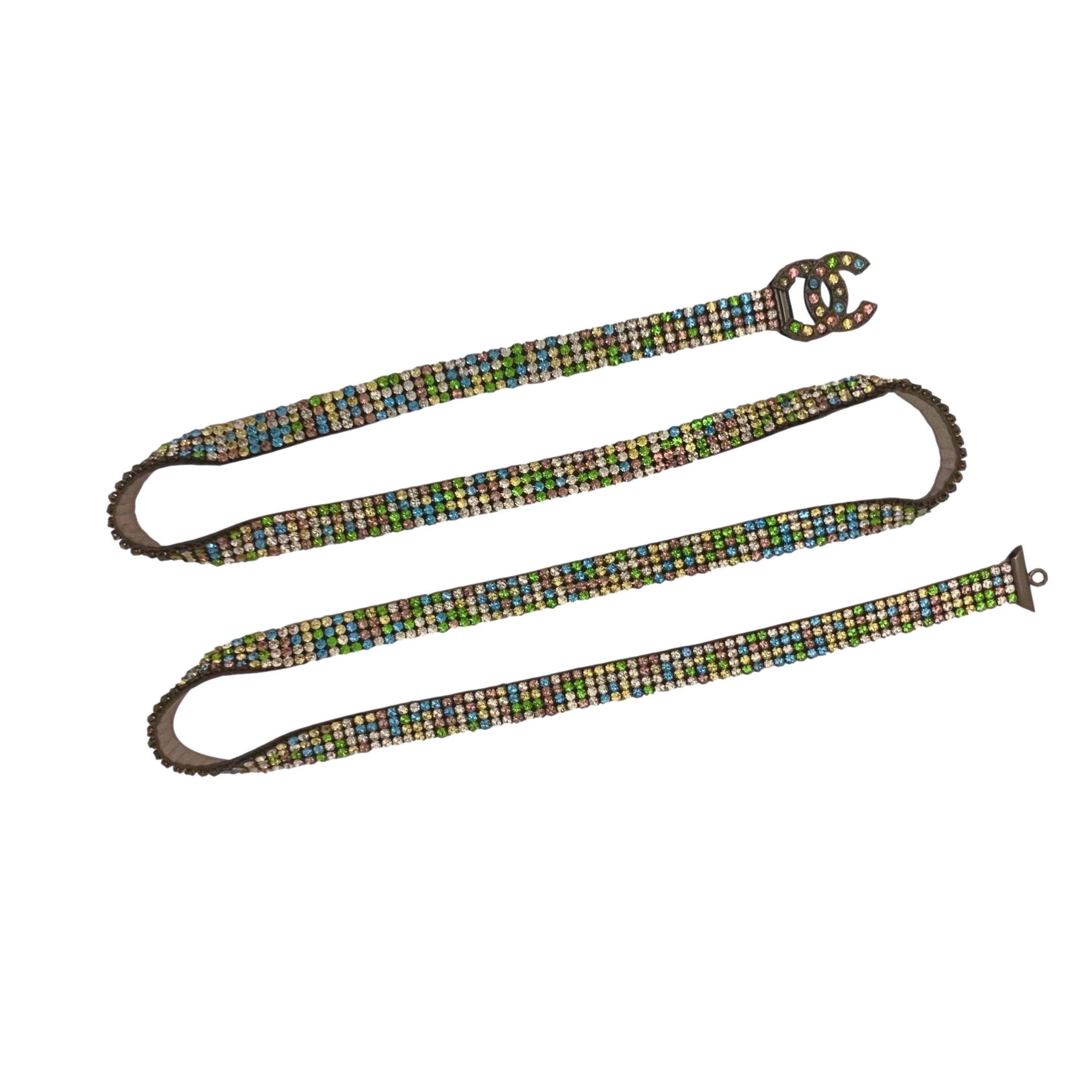 Chanel Rainbow Rhinestone Belt