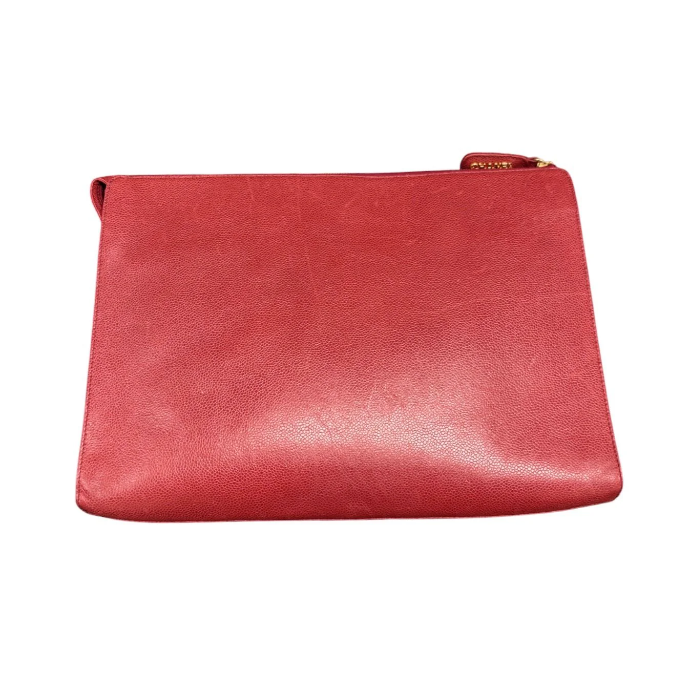 Chanel Red Caviar Oversized Clutch - Image 2