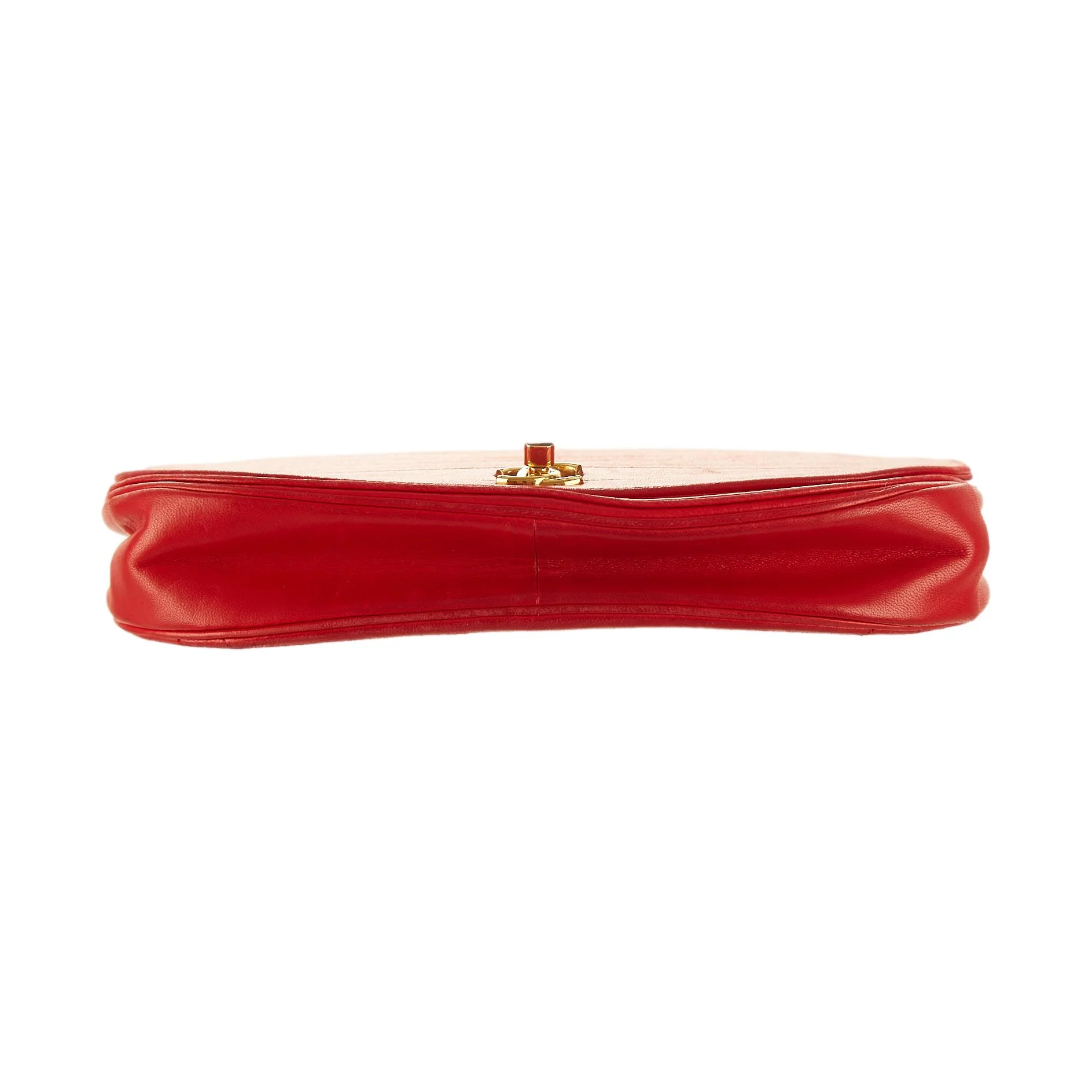 Chanel Red Half Moon Chain Shoulder Bag - Image 3