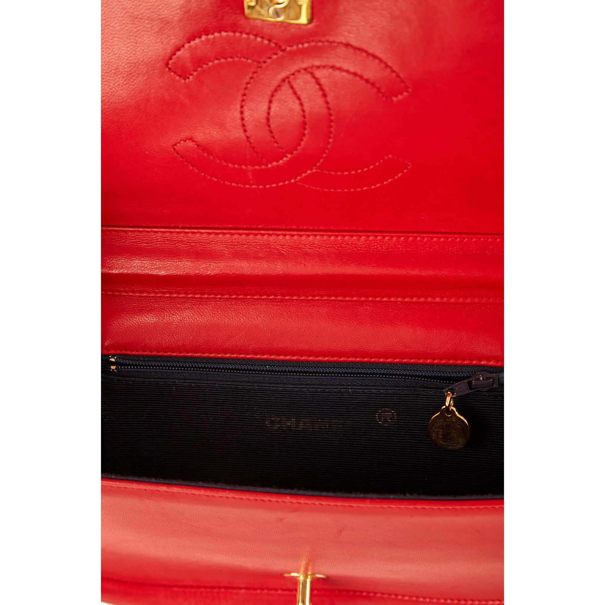 Chanel Red Half Moon Chain Shoulder Bag - Image 4
