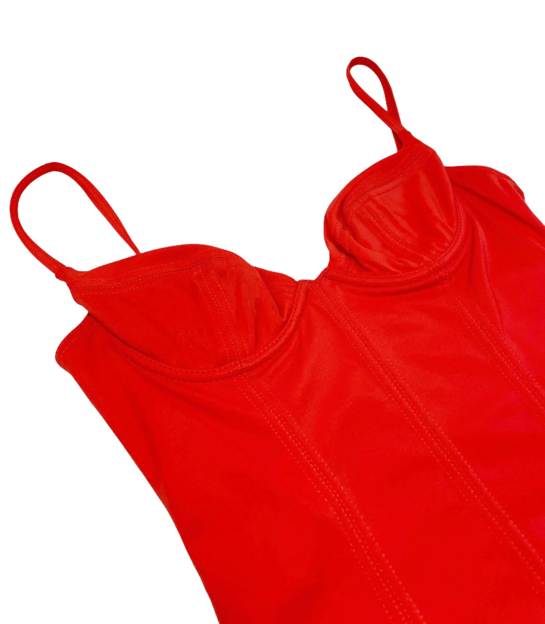 Chanel Red Corset Logo One Piece - Image 3