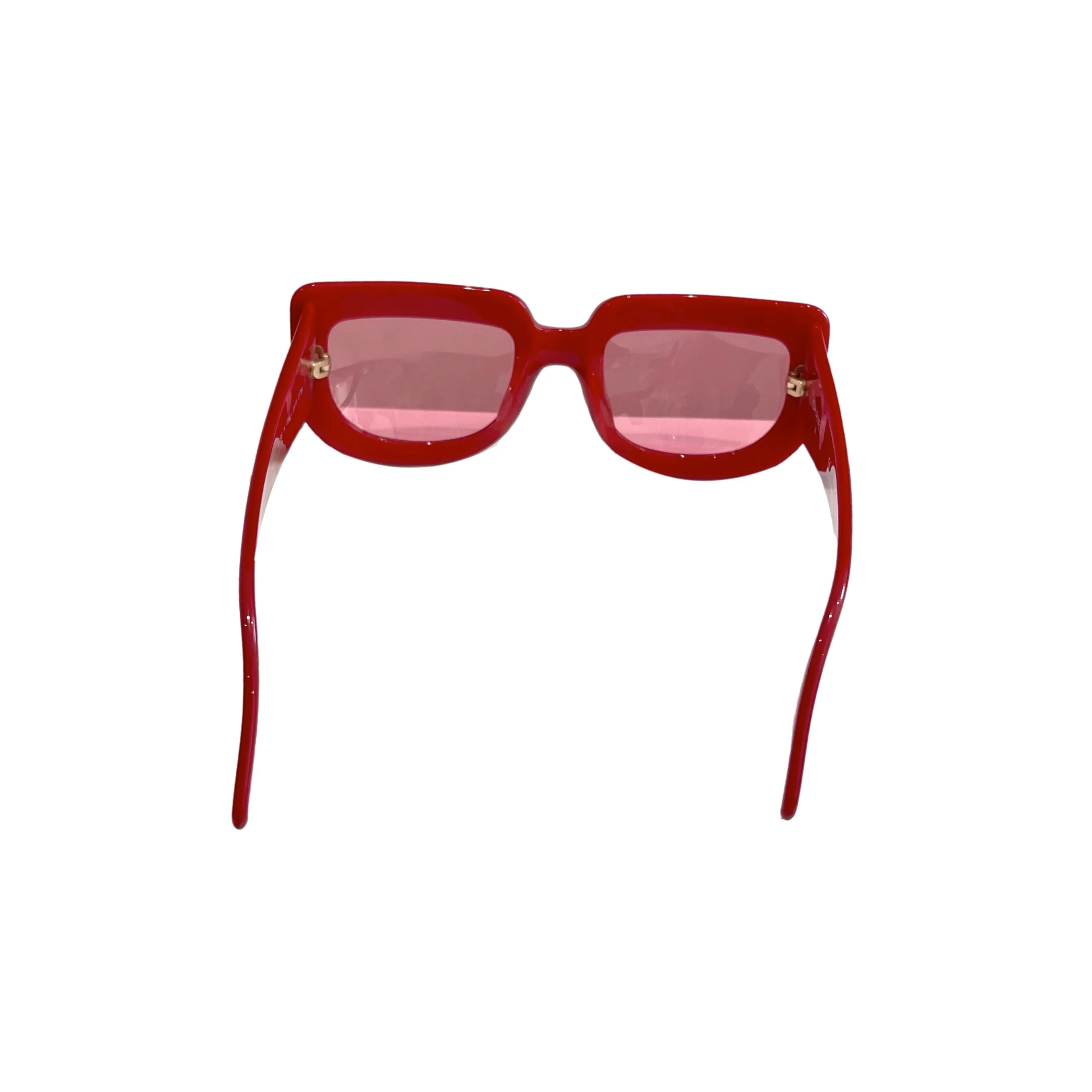 Chanel Red Jumbo Logo Sunglasses - Image 3