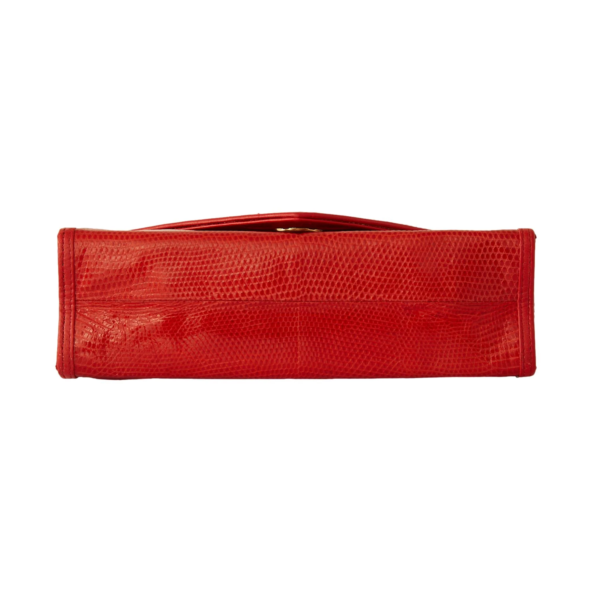 Chanel Red Lizard Chain Flap Bag - Image 3