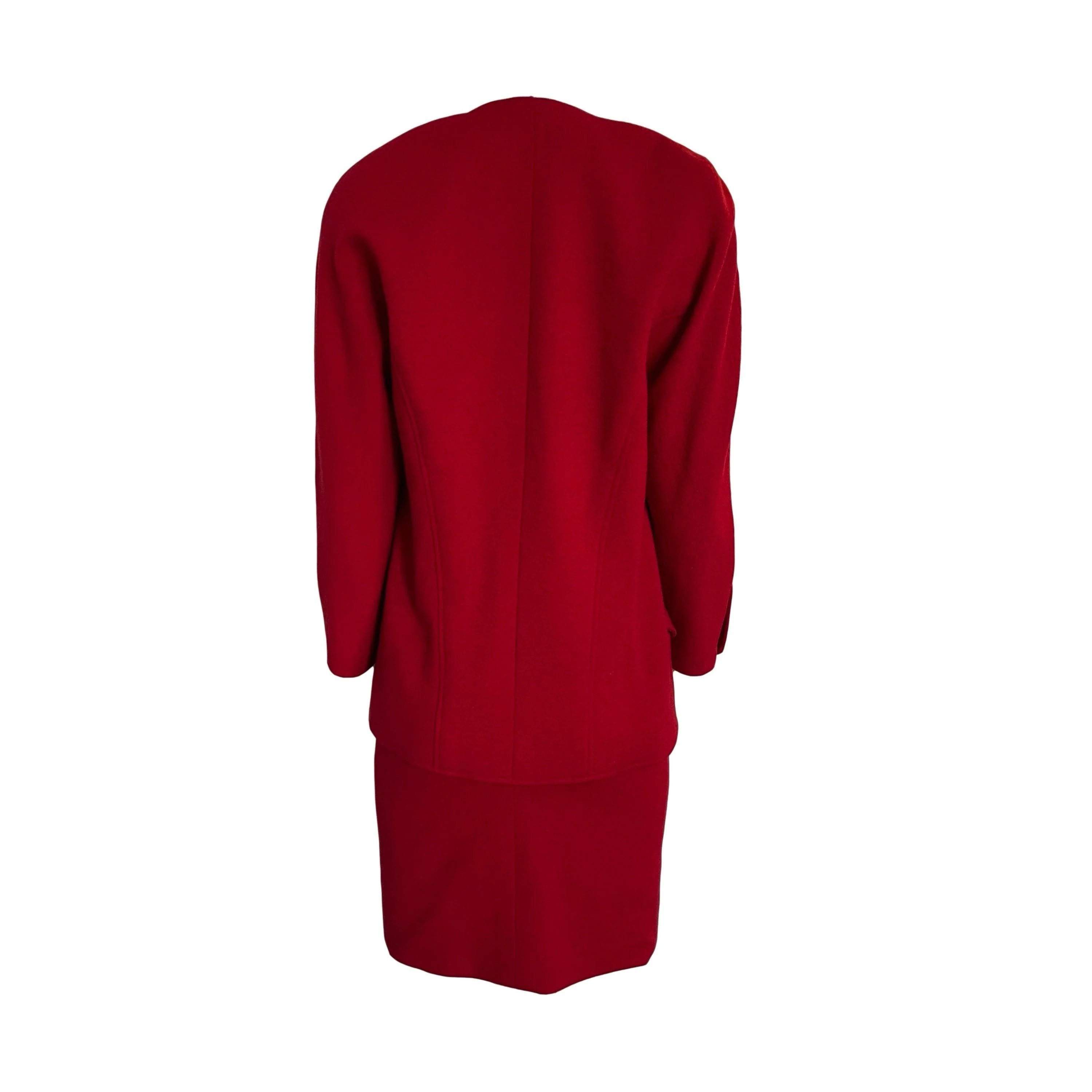 Chanel Red Logo Blazer Skirt Set - Image 2