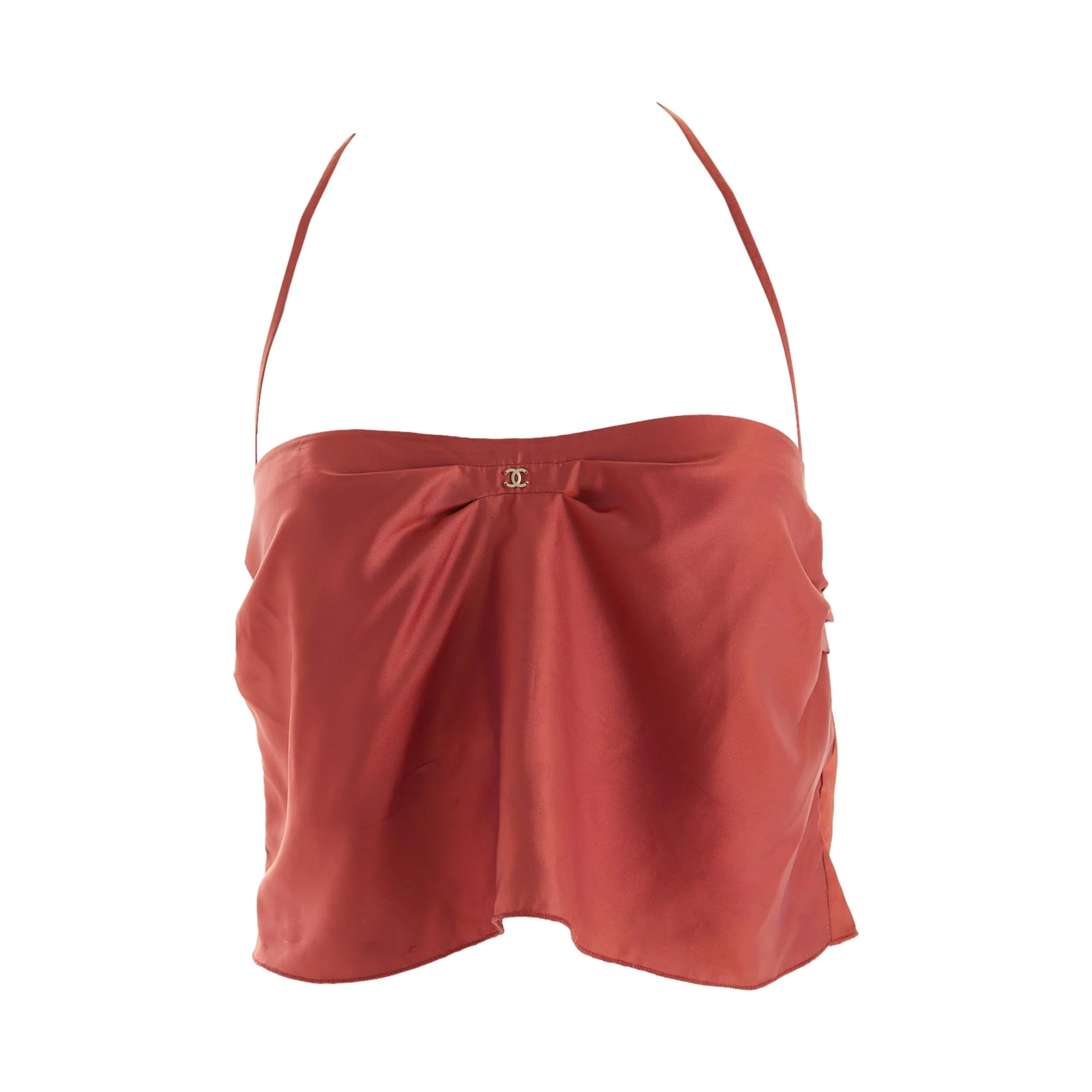 Chanel Red Logo Cropped Tank