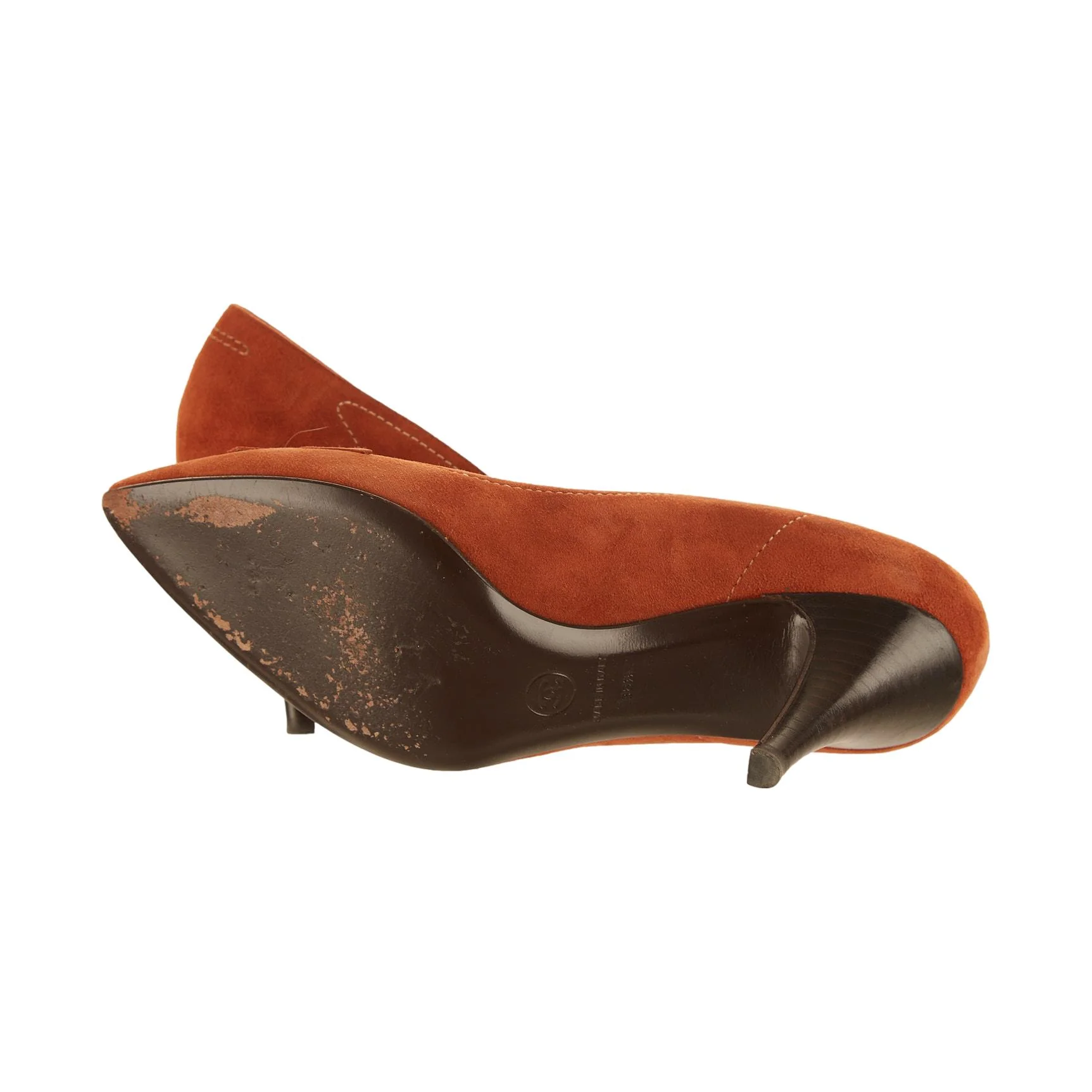 Chanel Red Logo Loafer Kitten Heels - Image 3