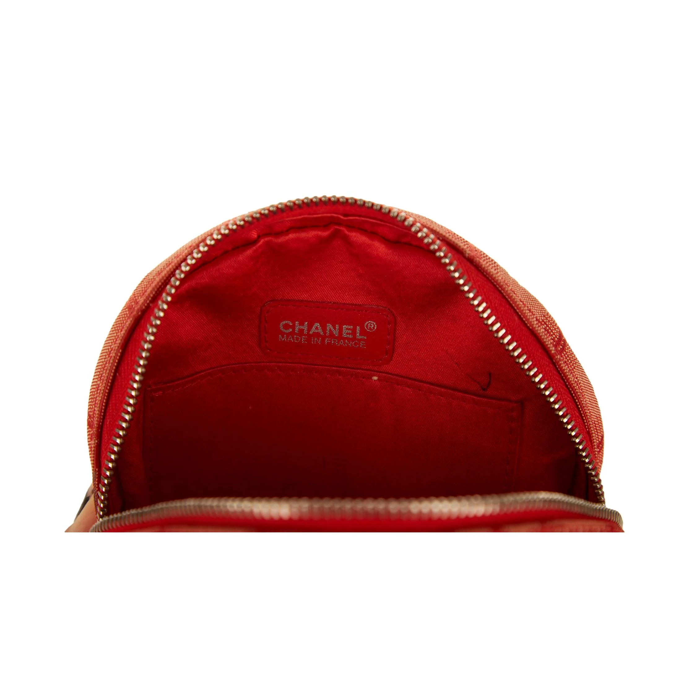 Chanel Red Logo Round Shoulder Bag - Image 4