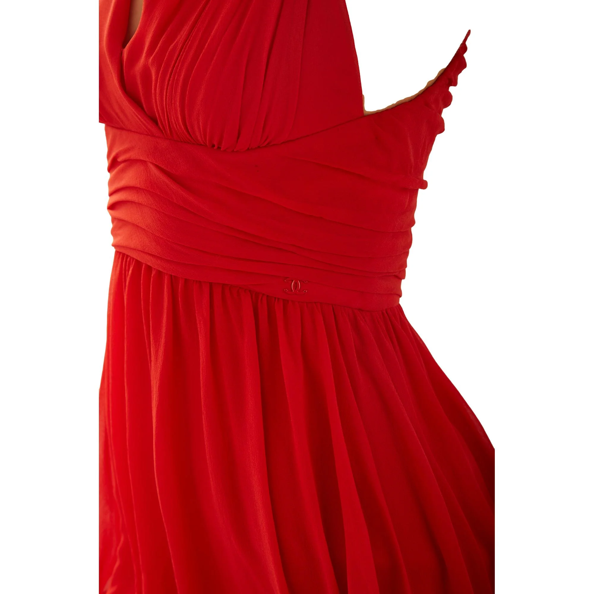 Chanel Red Tiered Babydoll Dress - Image 3