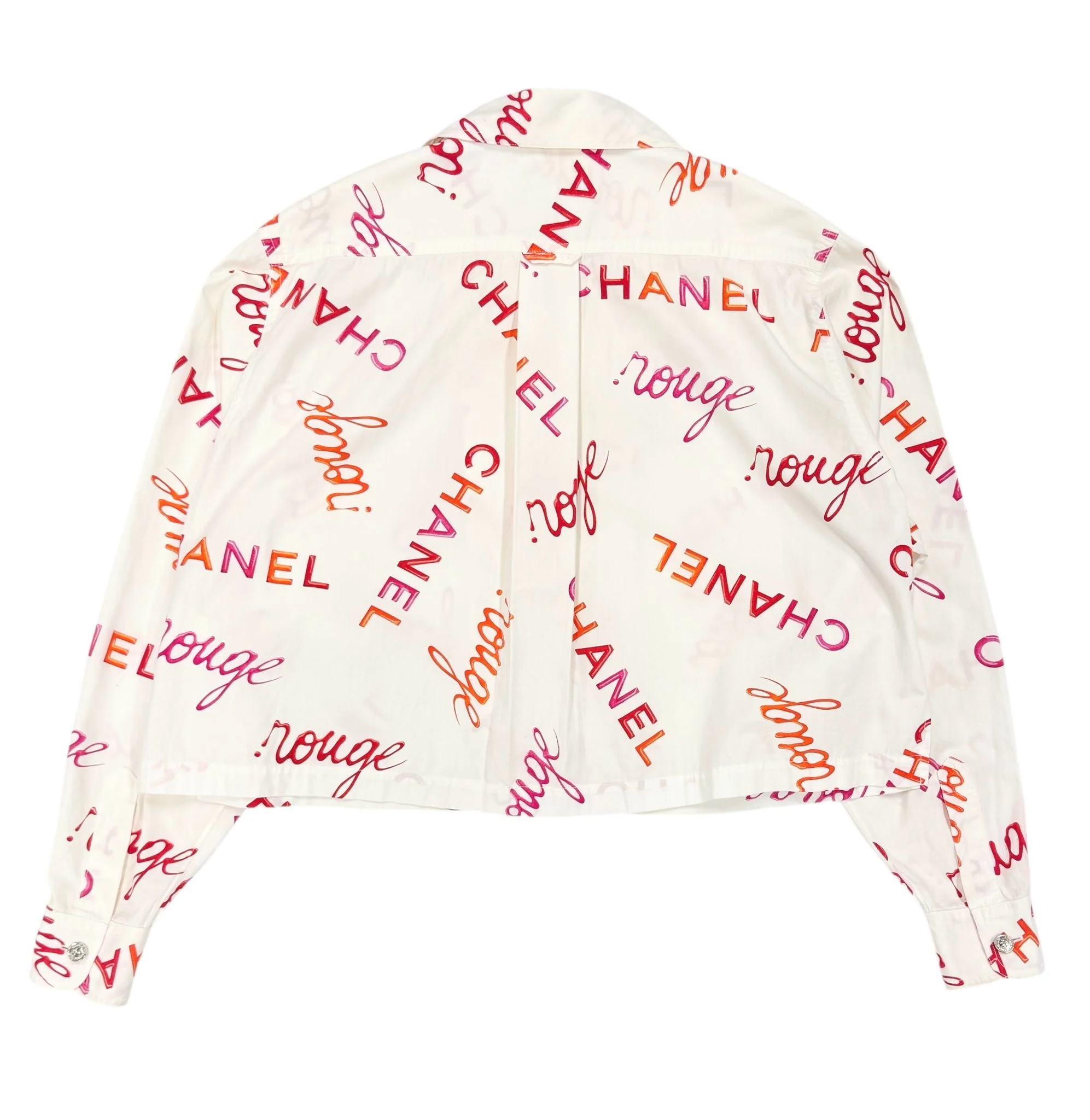 Chanel Rouge Pink + Orange Logo Crop Top - Image 2