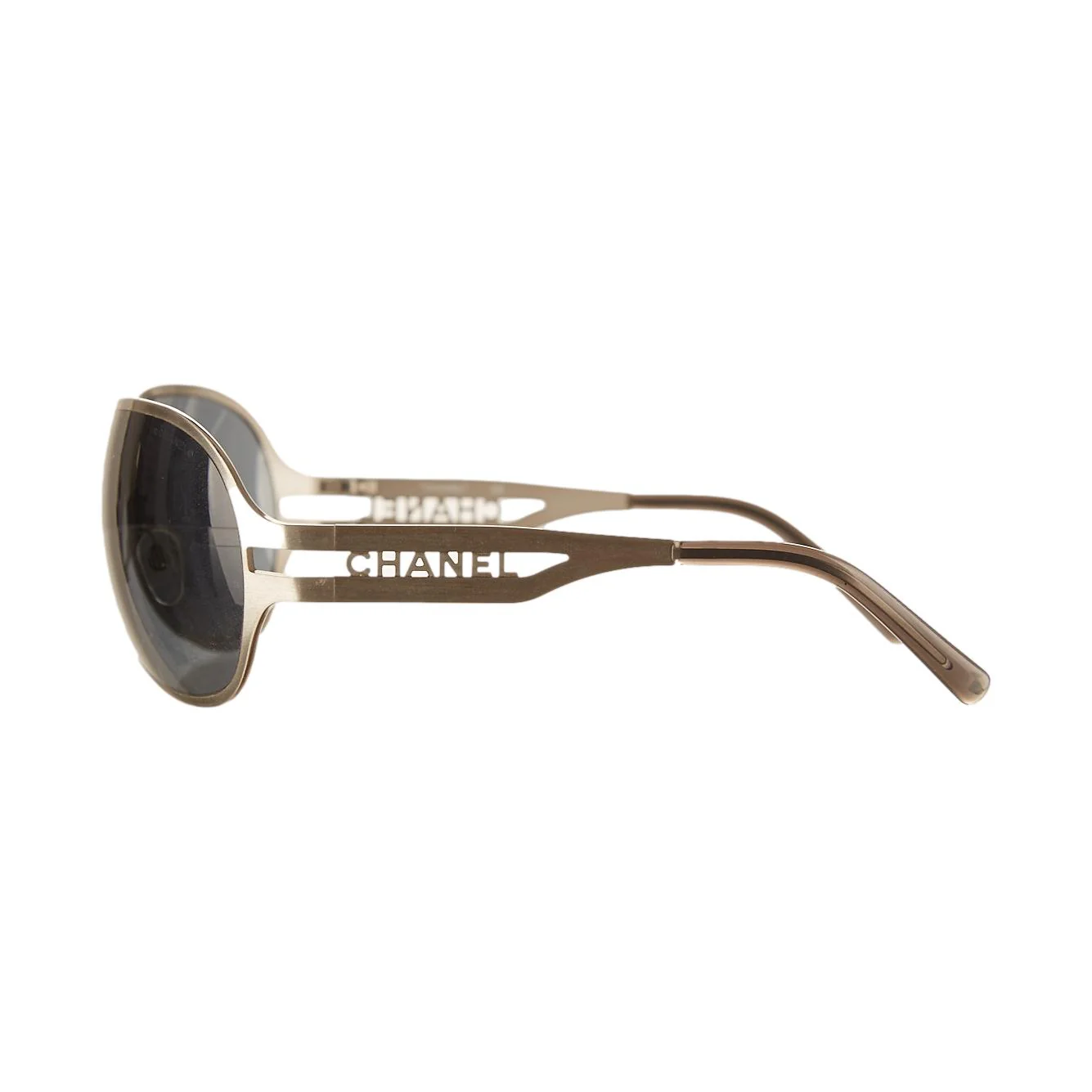 Chanel Silver Logo Aviator Sunglasses - Image 3