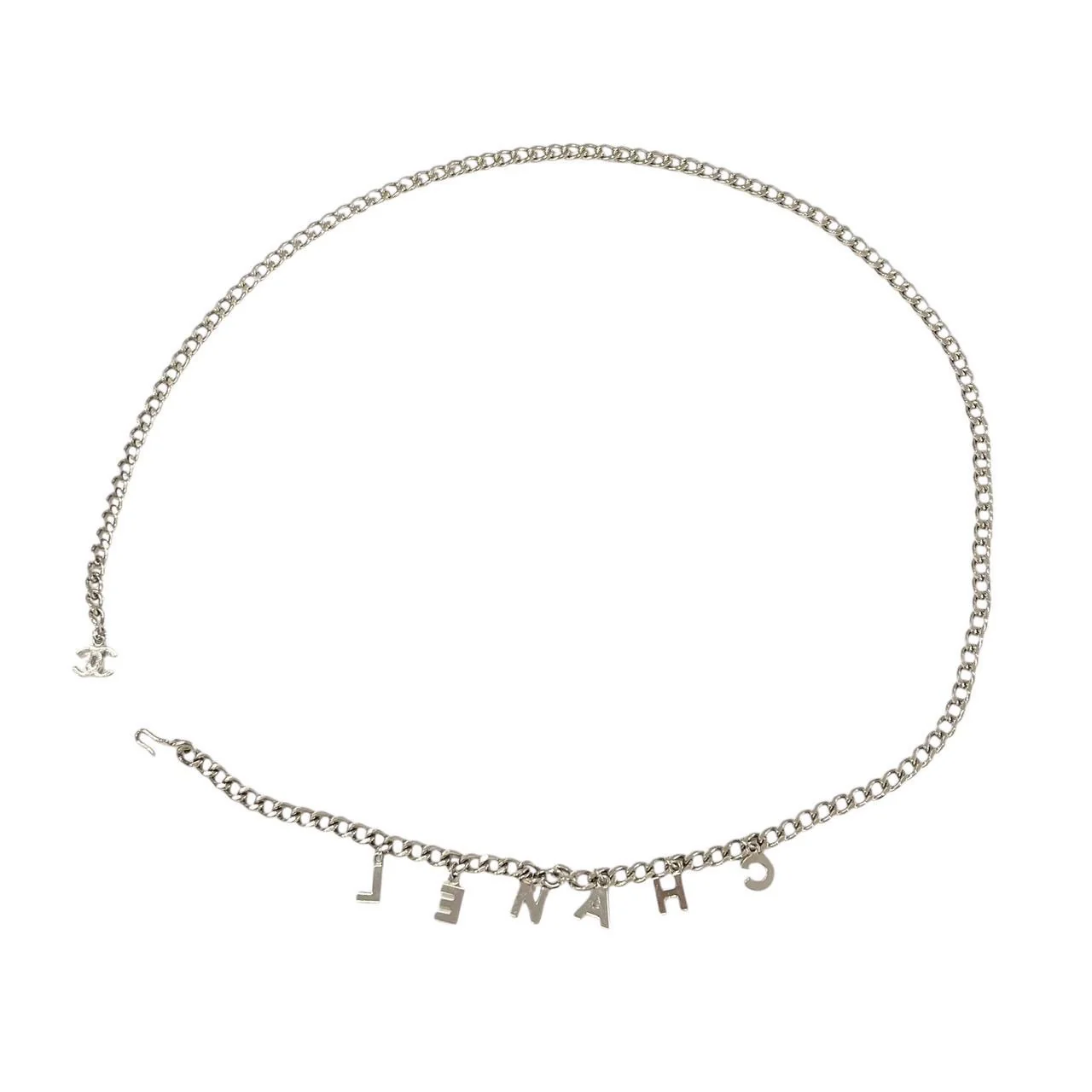 Chanel Silver Logo Chain Belt - Image 2