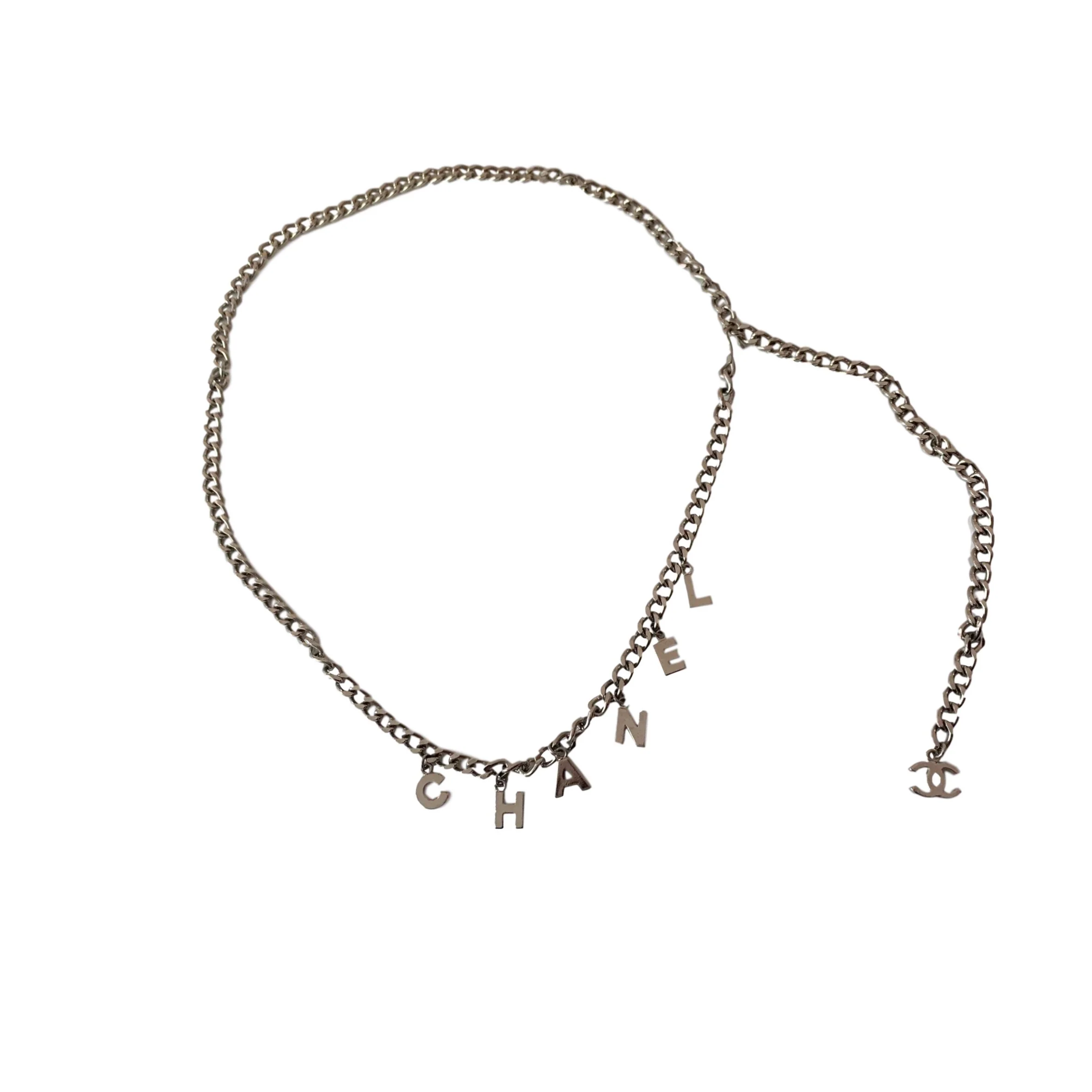 Chanel Silver Logo Chain Belt
