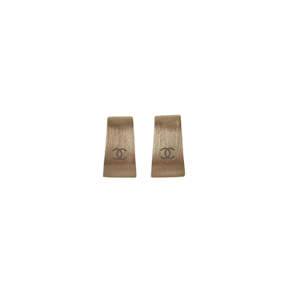 Chanel Silver Logo Clip Earrings - Image 2