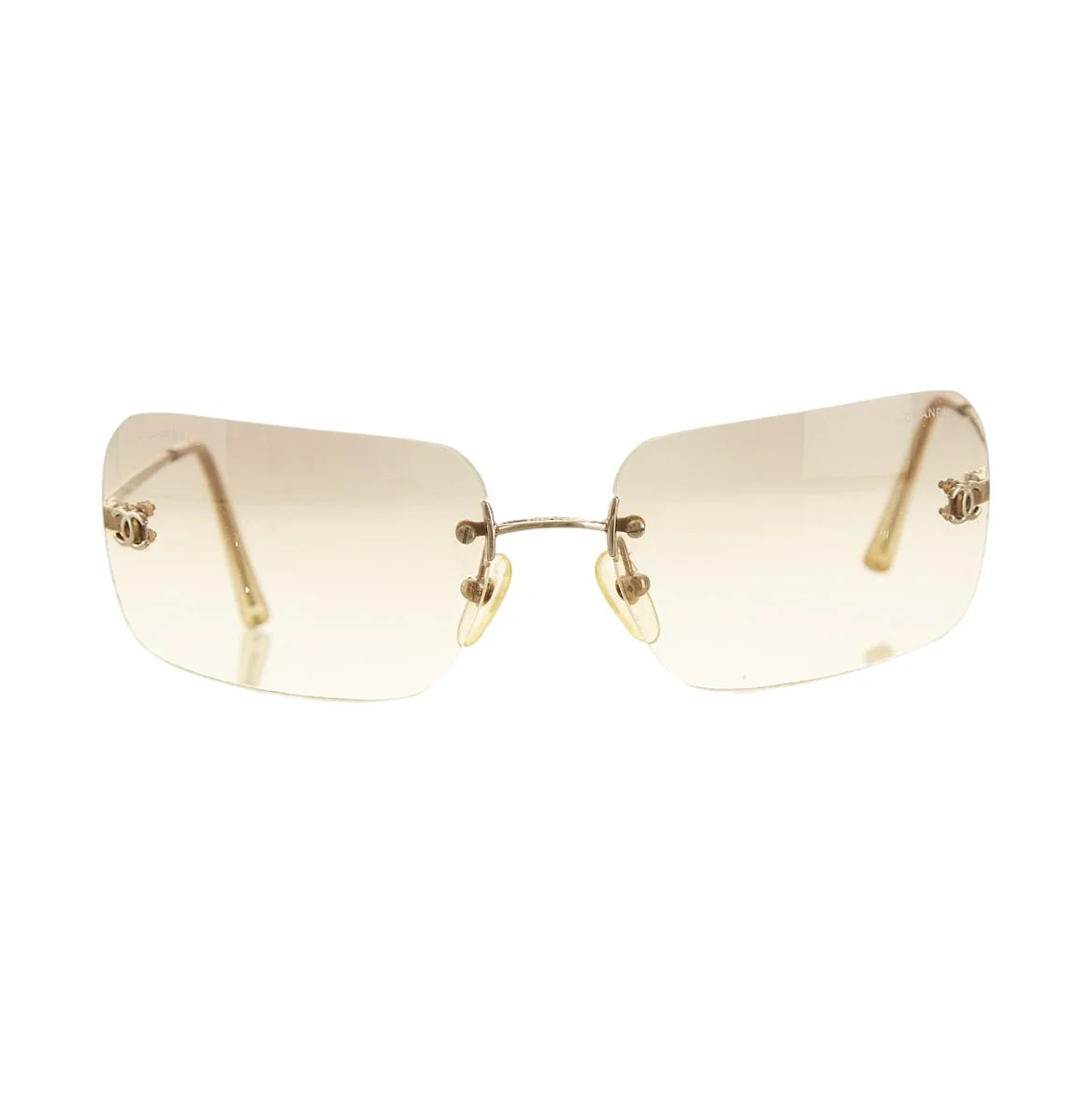 Chanel Silver Rimless Logo Sunglasses - Image 2
