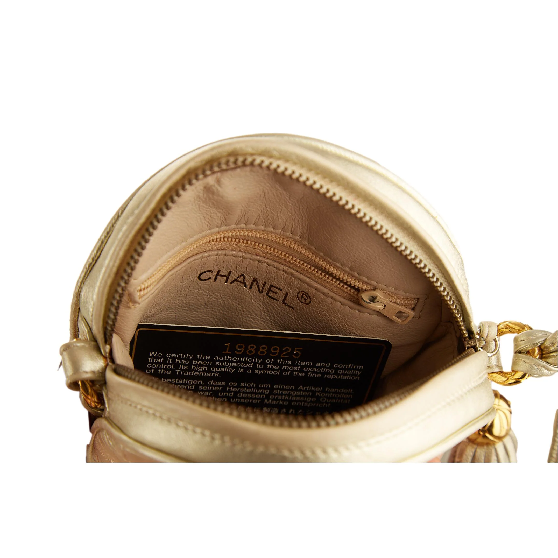 Chanel Gold Round Logo Mini Shoulder Bag - Image 4