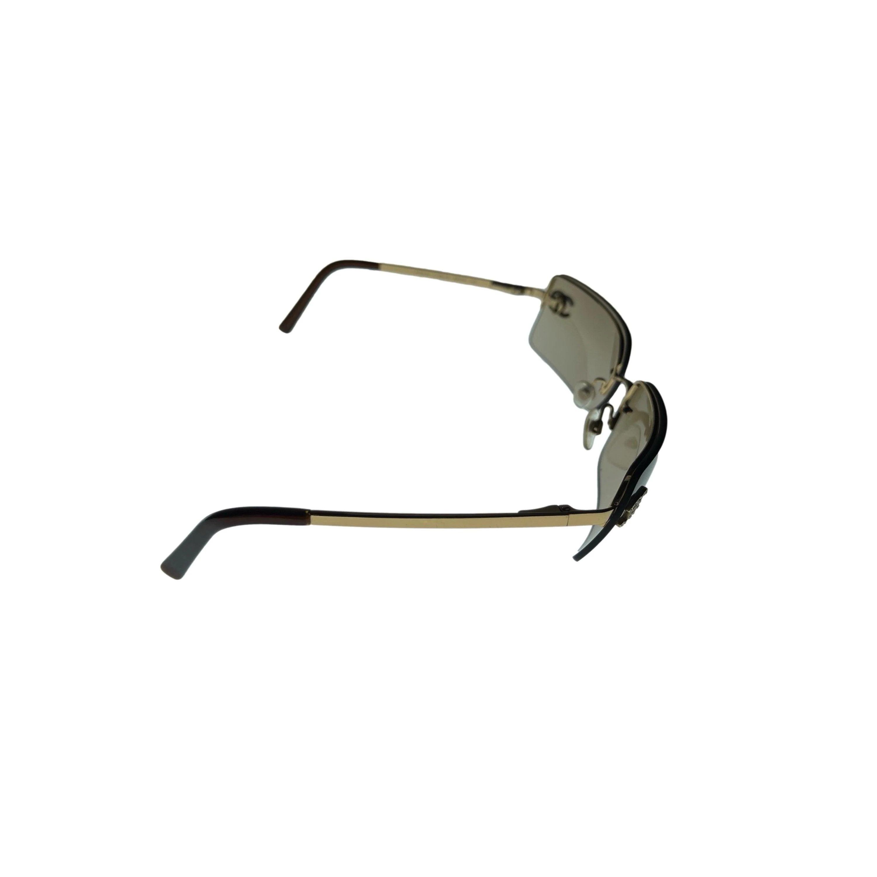 Chanel Smoke Logo Rimless Sunglasses - Image 3