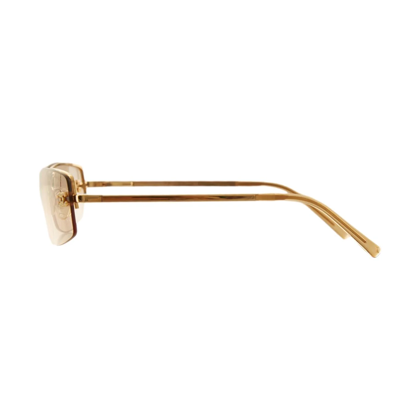 Chanel Smoke Rhinestone Mini Rimless Sunglasses - Image 2