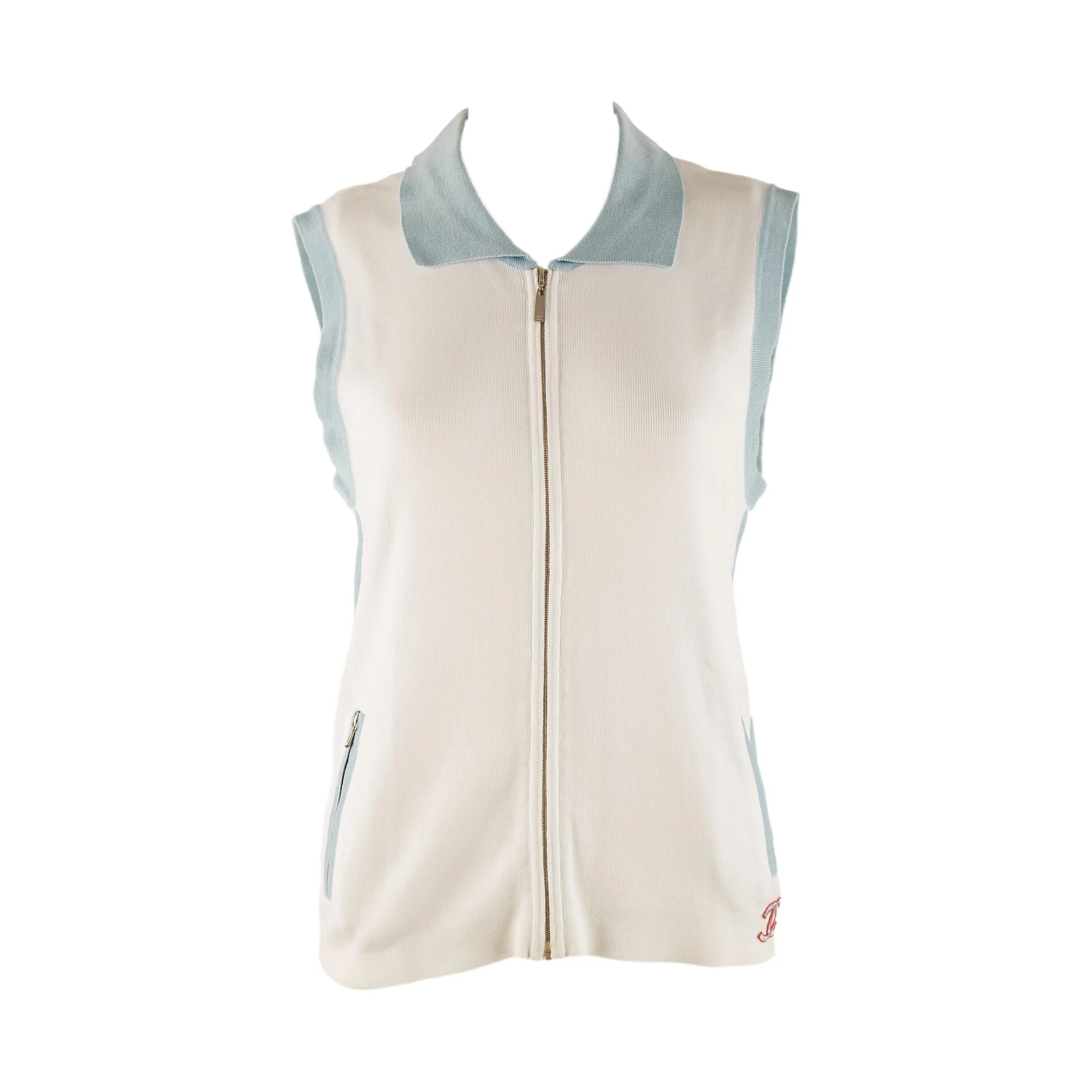 Chanel Sport Baby Blue Zipper Vest