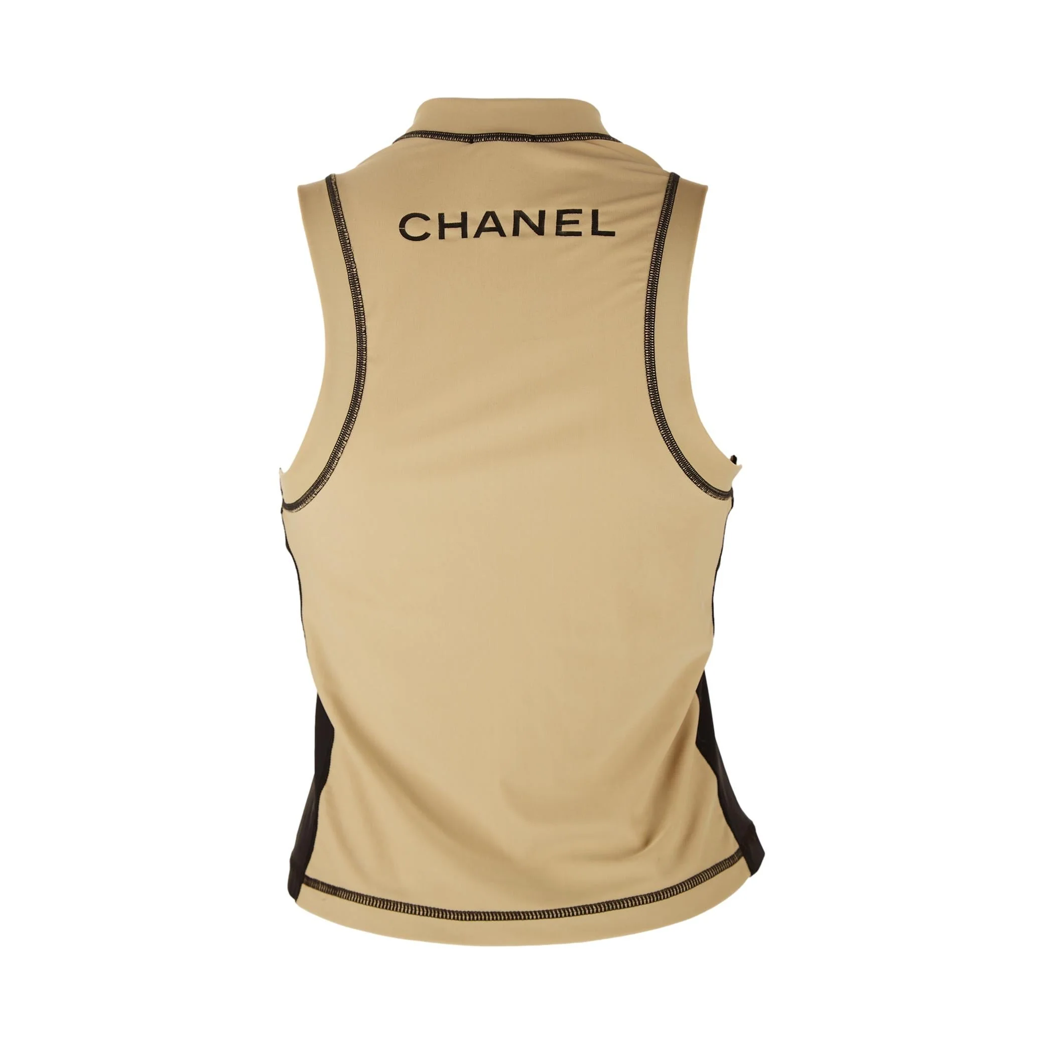 Chanel Tan + Black Logo Tank - Image 2
