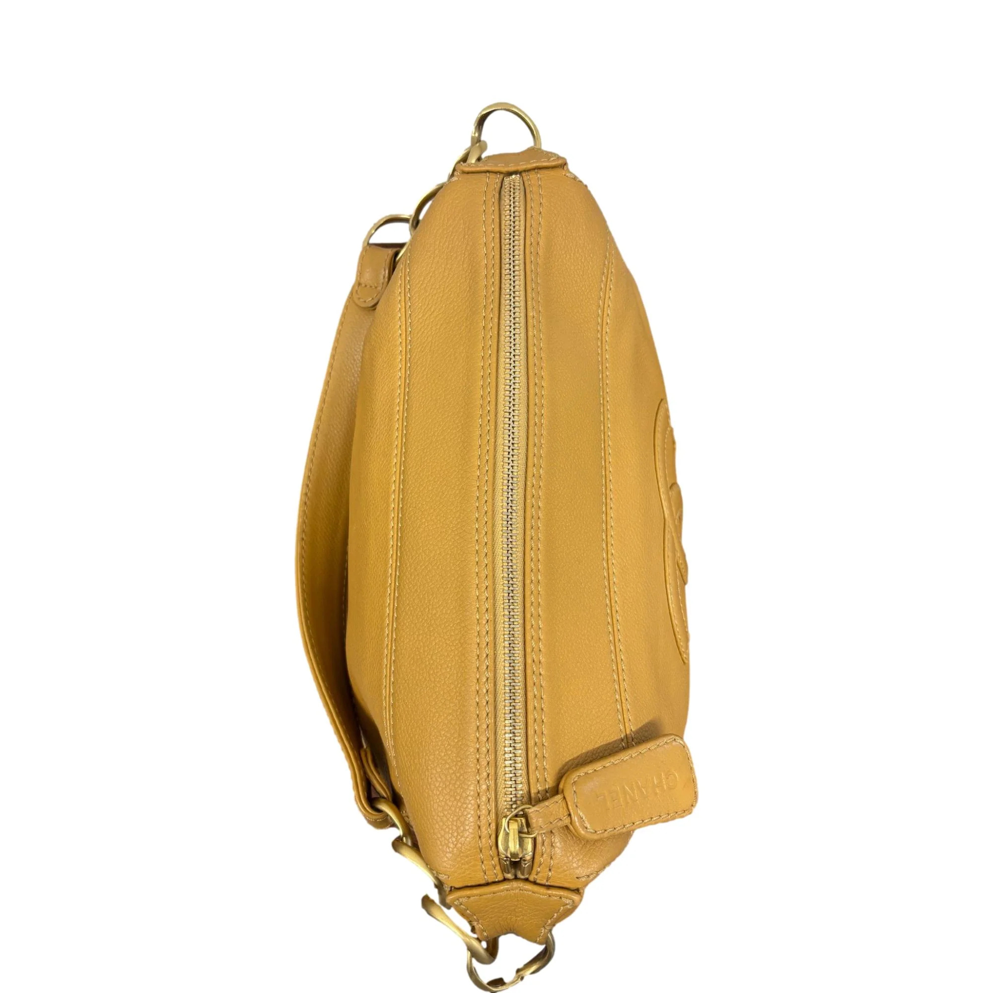 Chanel Tan Caviar Chain Shoulder Bag - Image 3