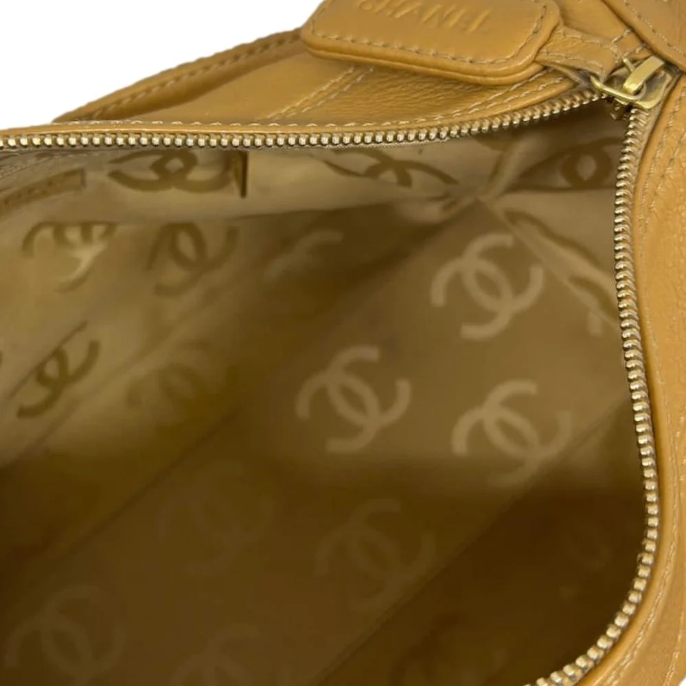 Chanel Tan Caviar Chain Shoulder Bag - Image 5