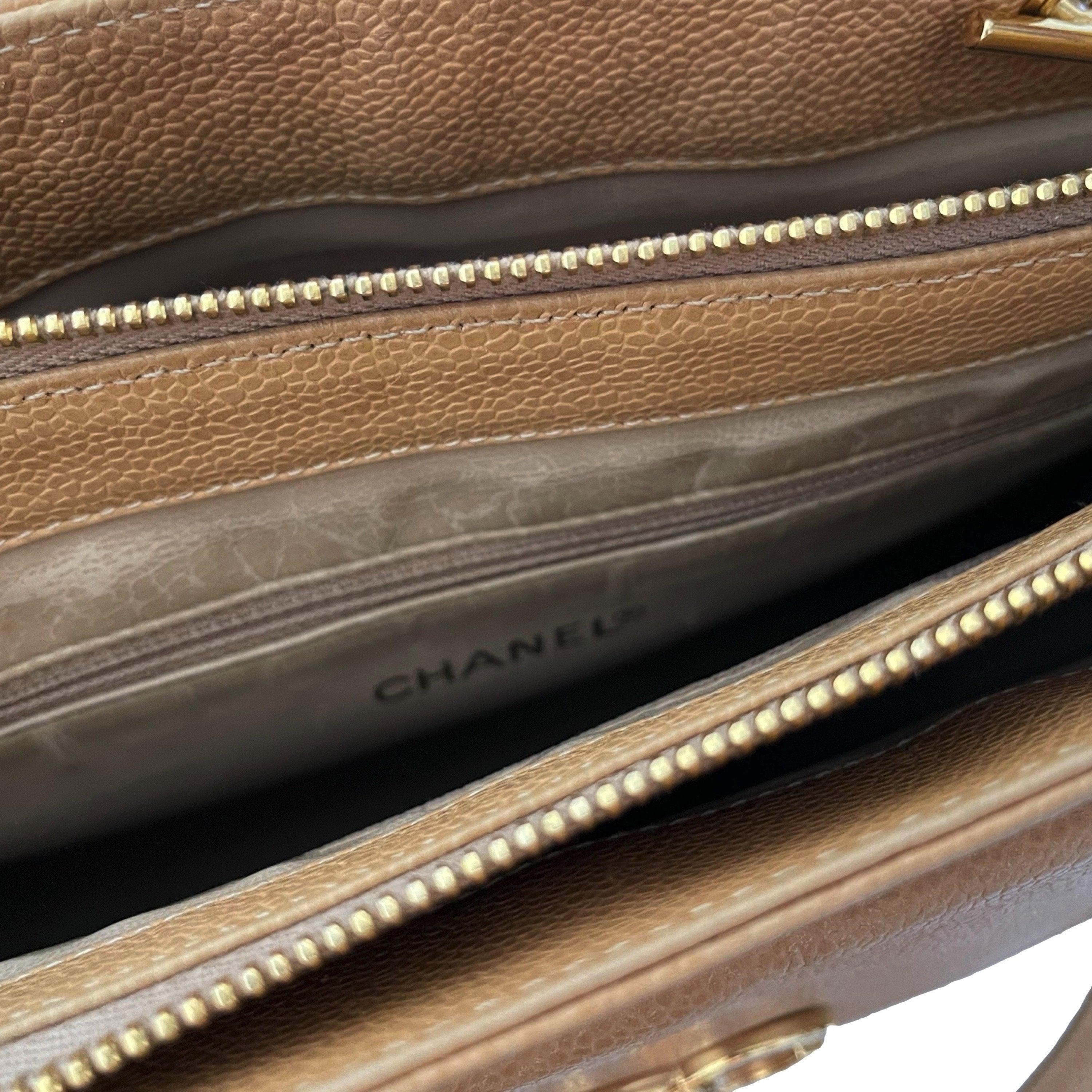 Chanel Tan Caviar Chain Tote - Image 6