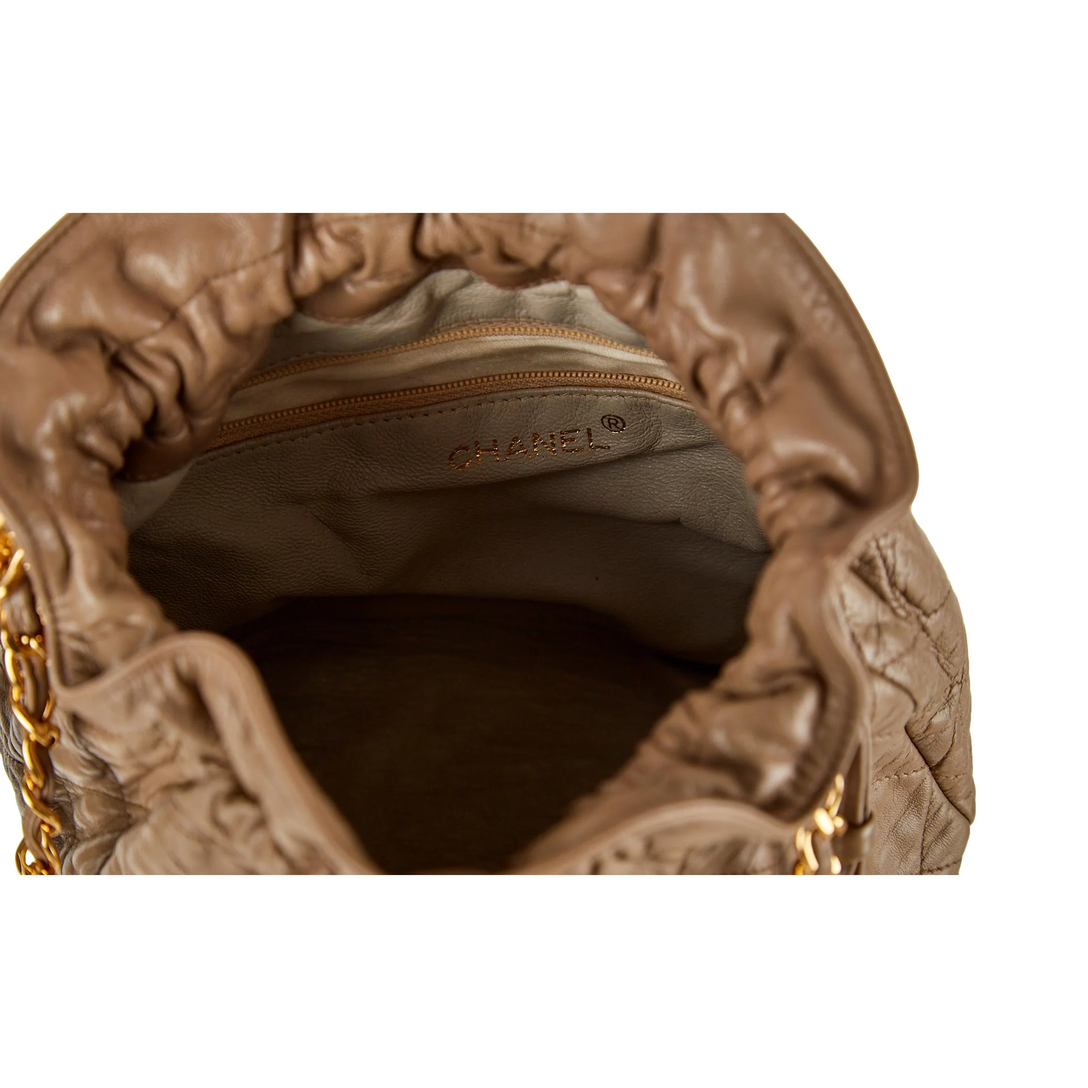 Chanel Tan Fringe Drawstring Shoulder Bag - Image 4