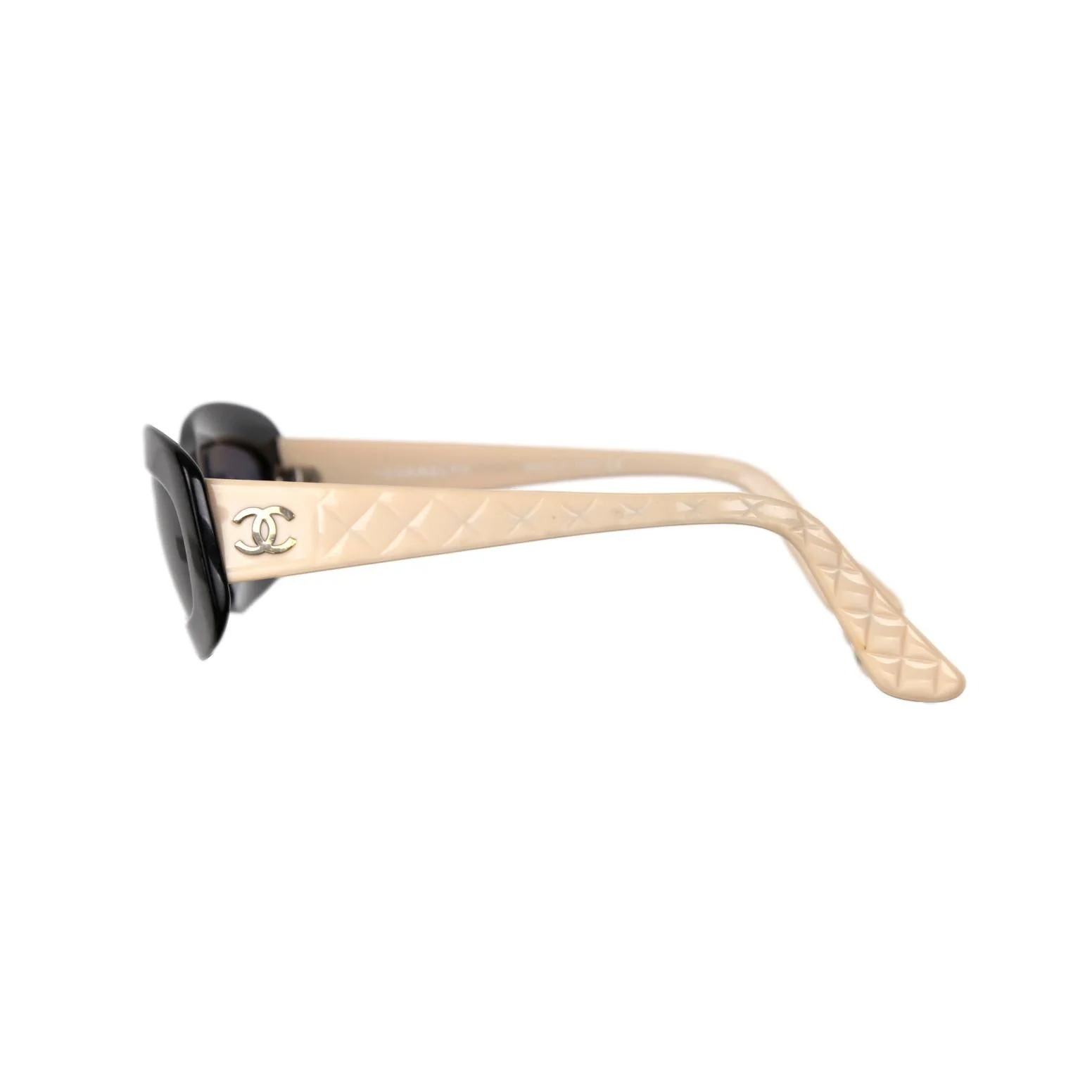 Chanel Tan Quilted Logo Micro Sunglasses - Image 3