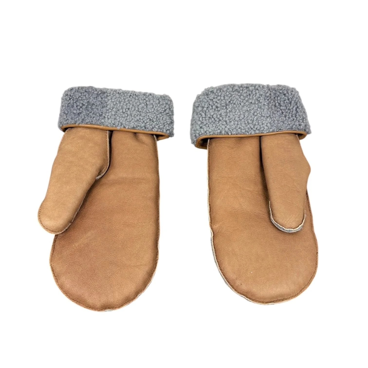 Chanel Tan Shearling Logo Mittens - Image 2