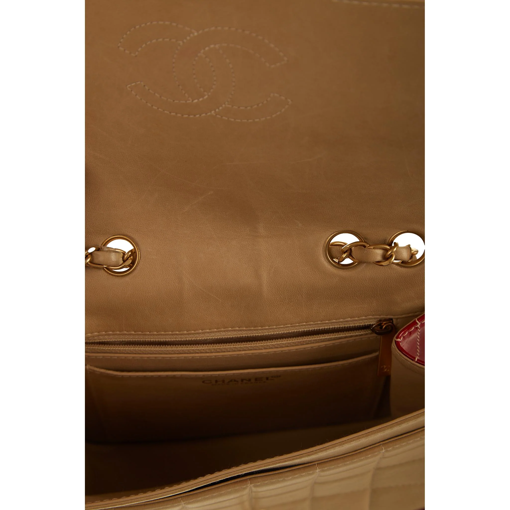 Chanel Tan Two-Toned Flap Bag - Image 4