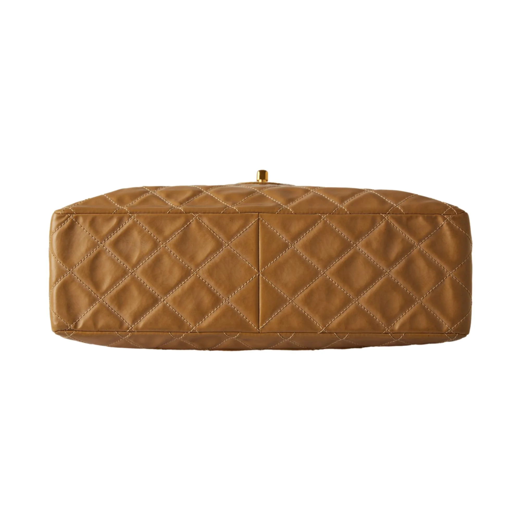 Chanel Tan Vinyl Large Flap Bag - Image 3