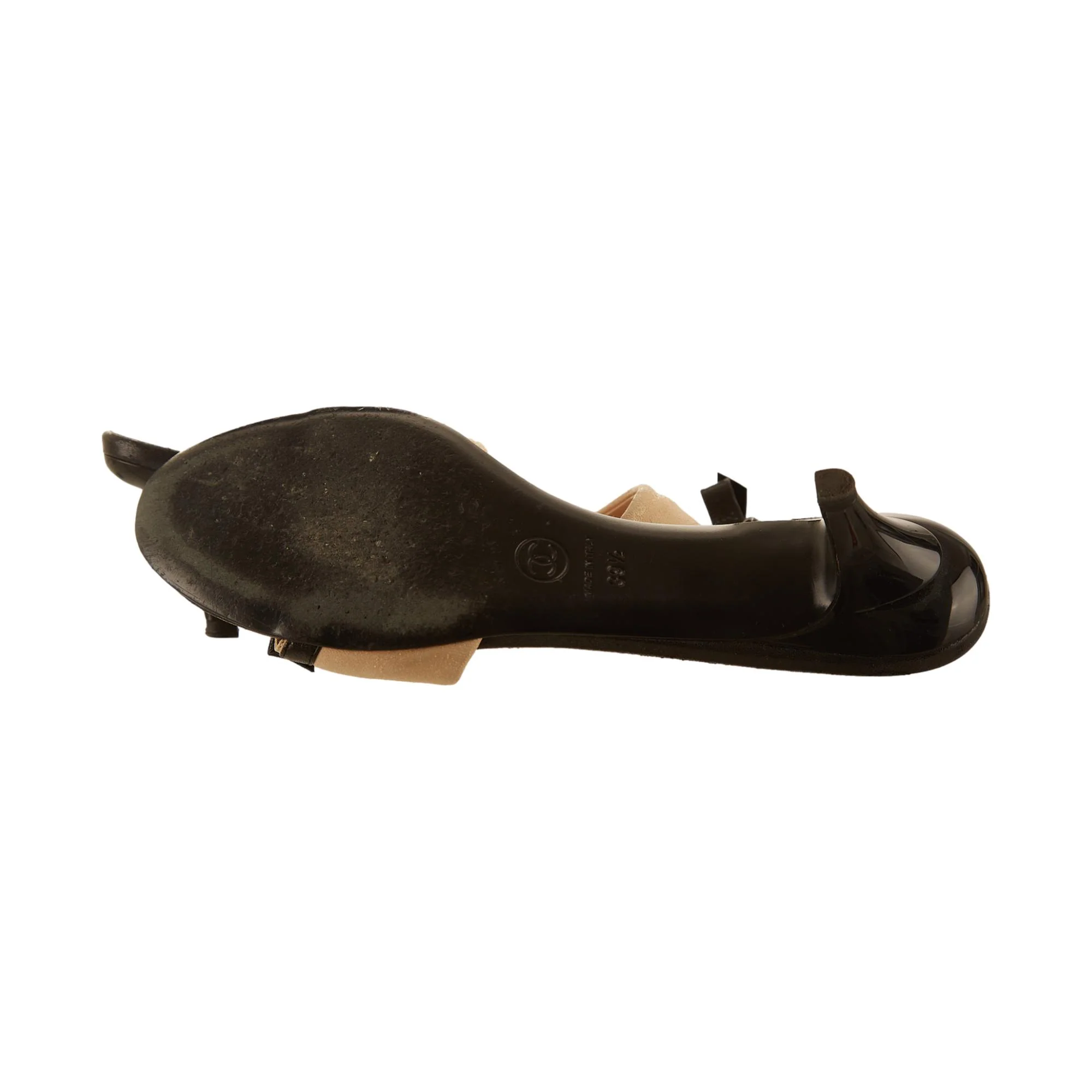Chanel Tan Logo Bow Kitten Heels - Image 3
