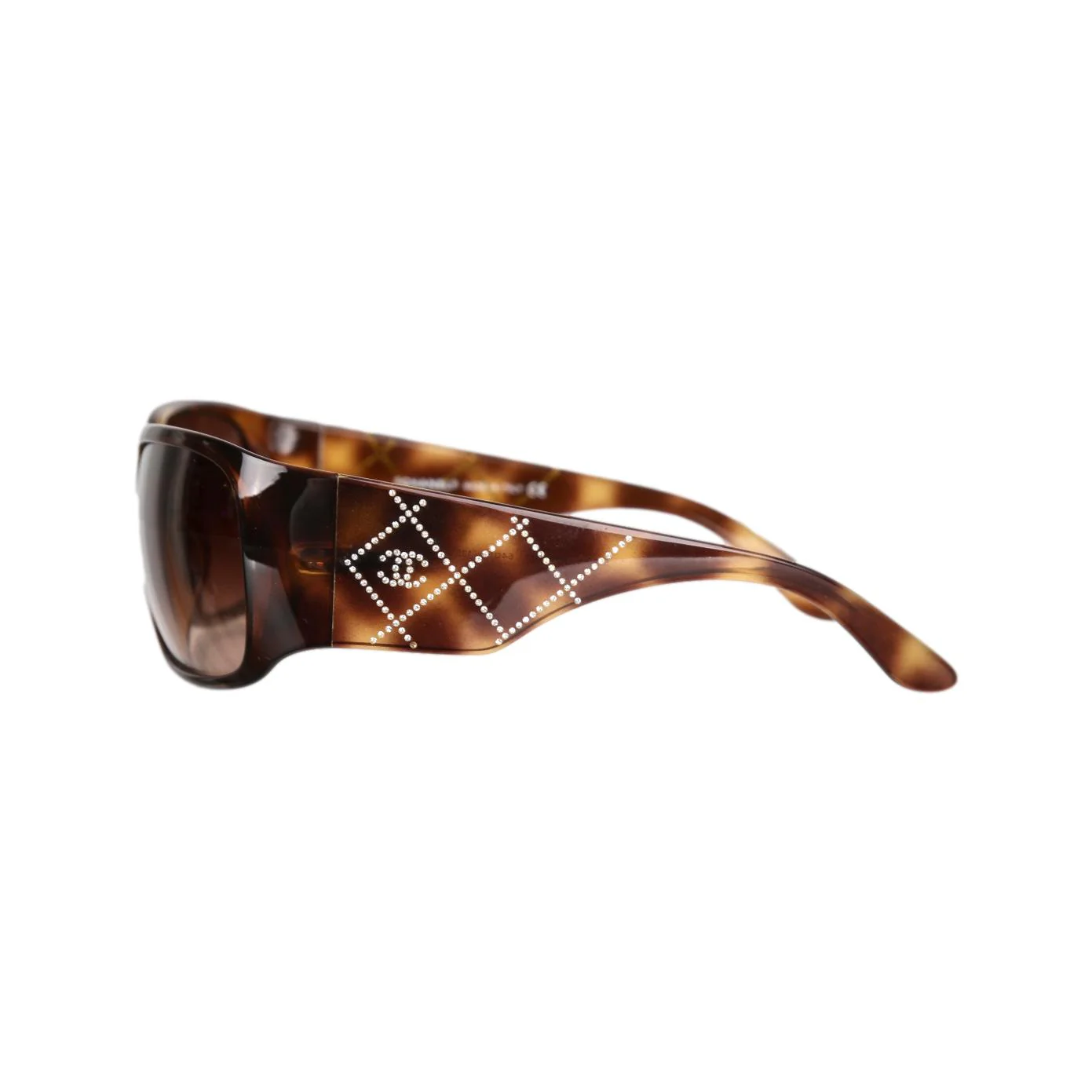 Chanel Tortoise Jumbo Rhinestone Sunglasses - Image 3
