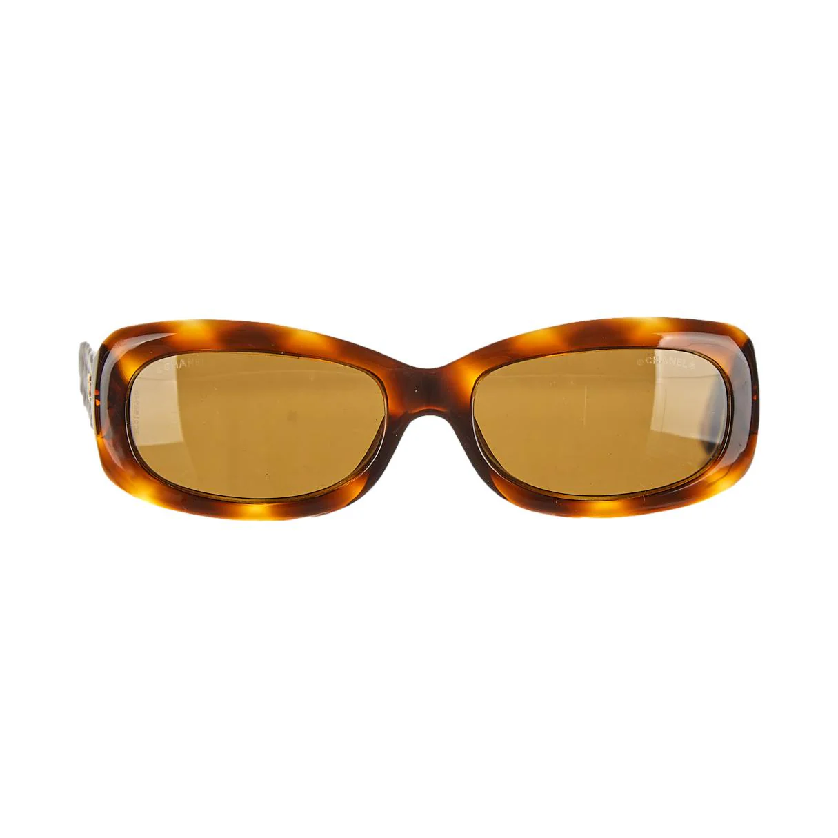Chanel Tortoise Quilted Logo Sunglasses - Image 2