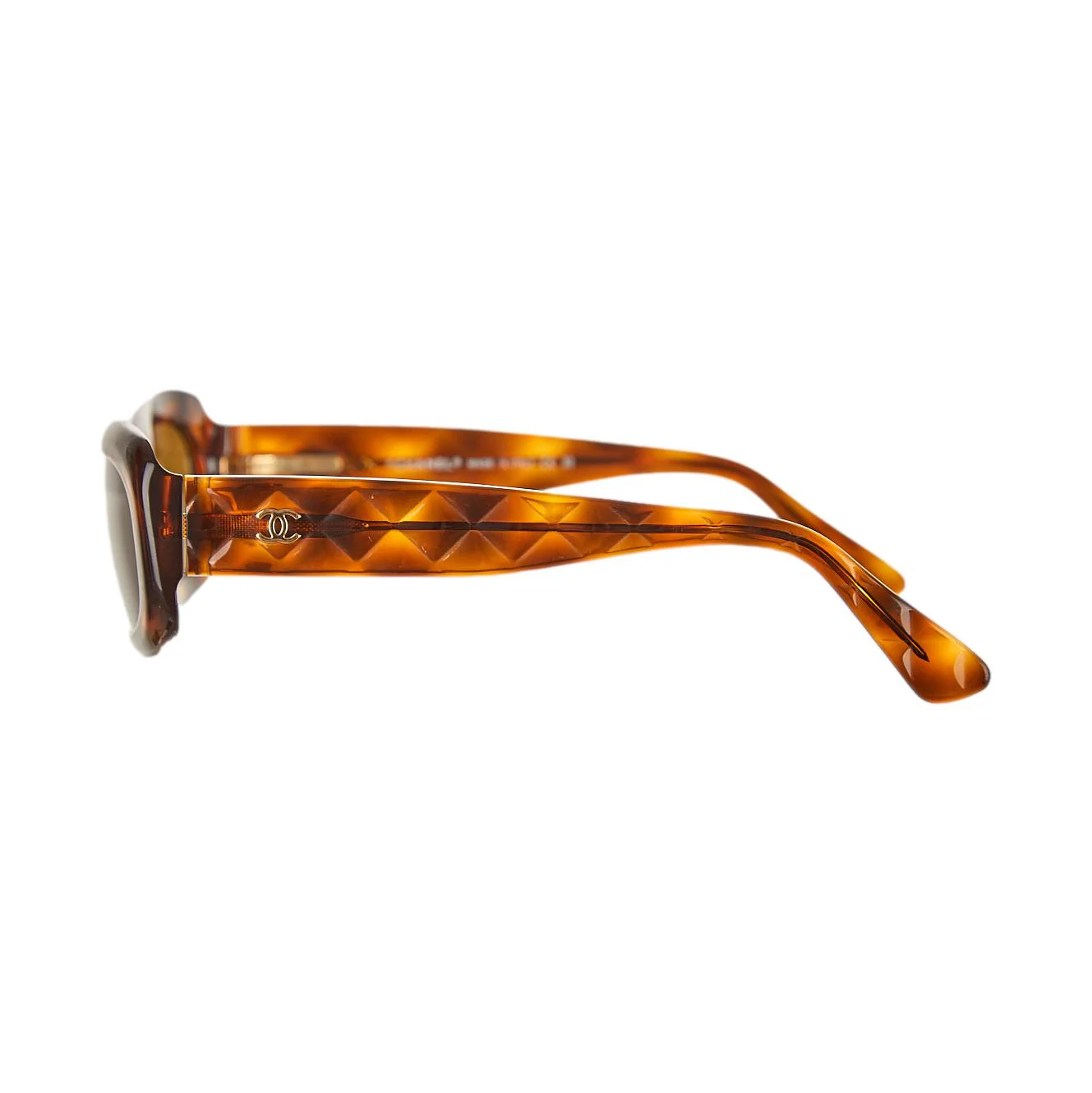 Chanel Tortoise Quilted Logo Sunglasses - Image 3