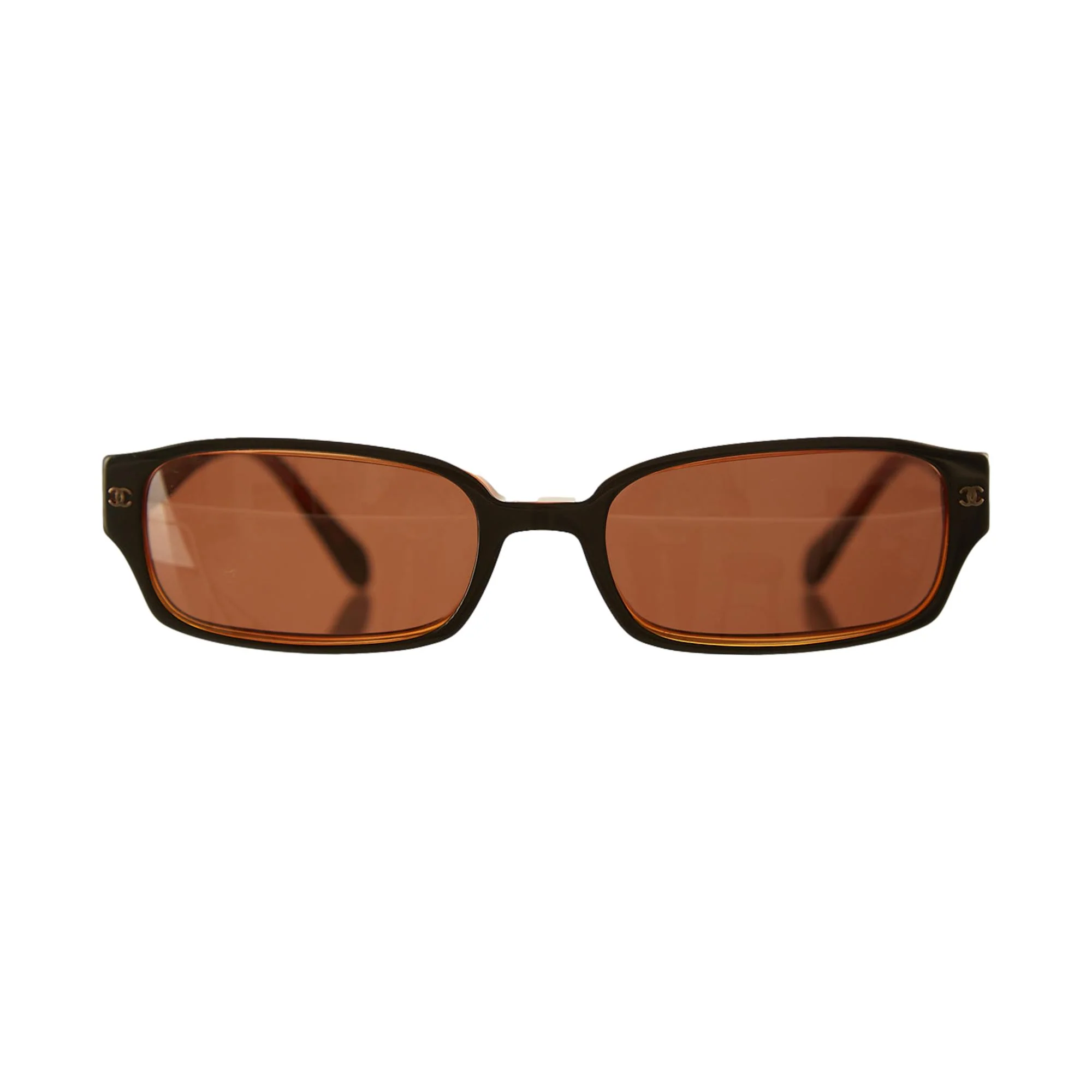 Chanel Tortoise Quilted Rhinestone Logo Sunglasses - Image 2