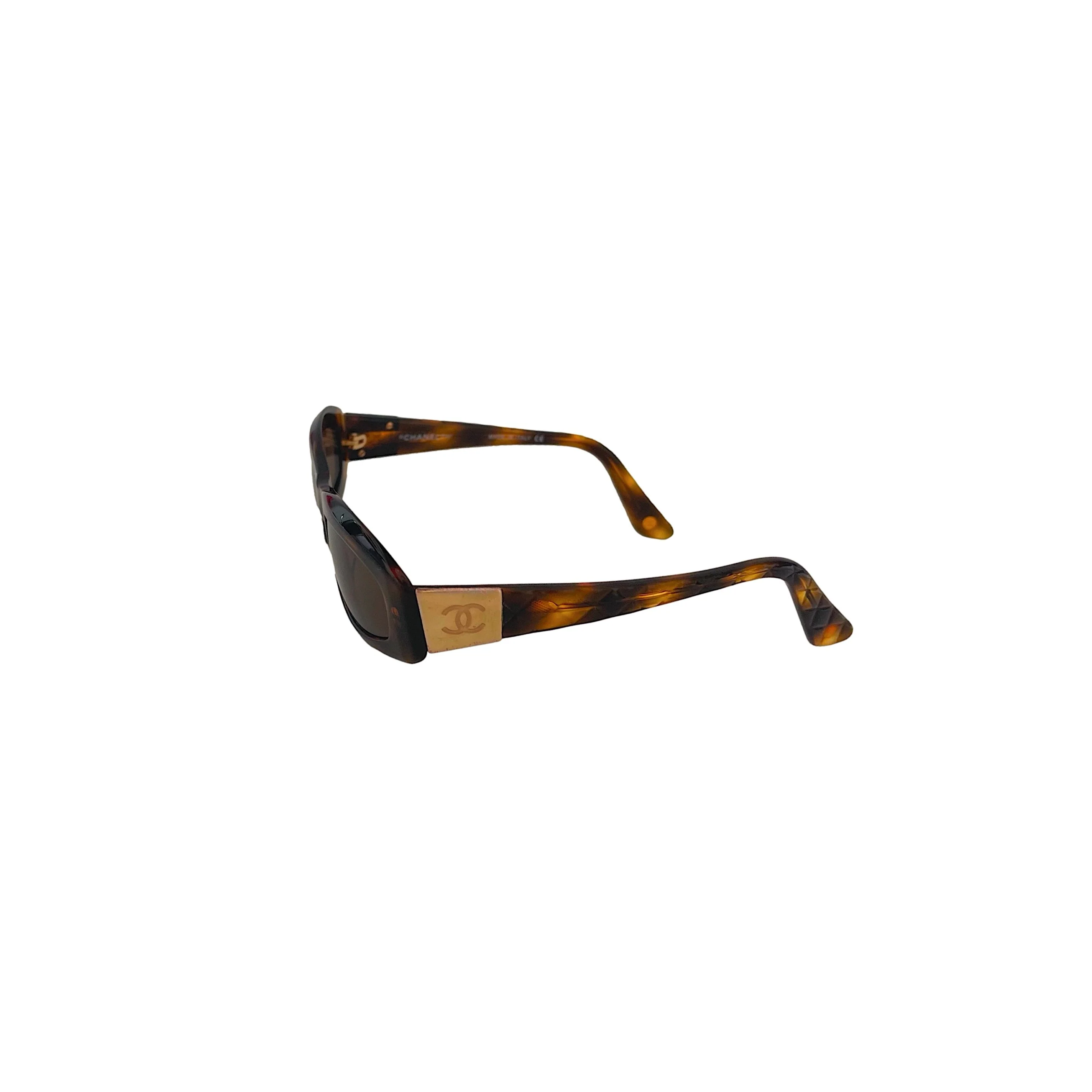 Chanel Tortoise Slim Logo Sunglasses