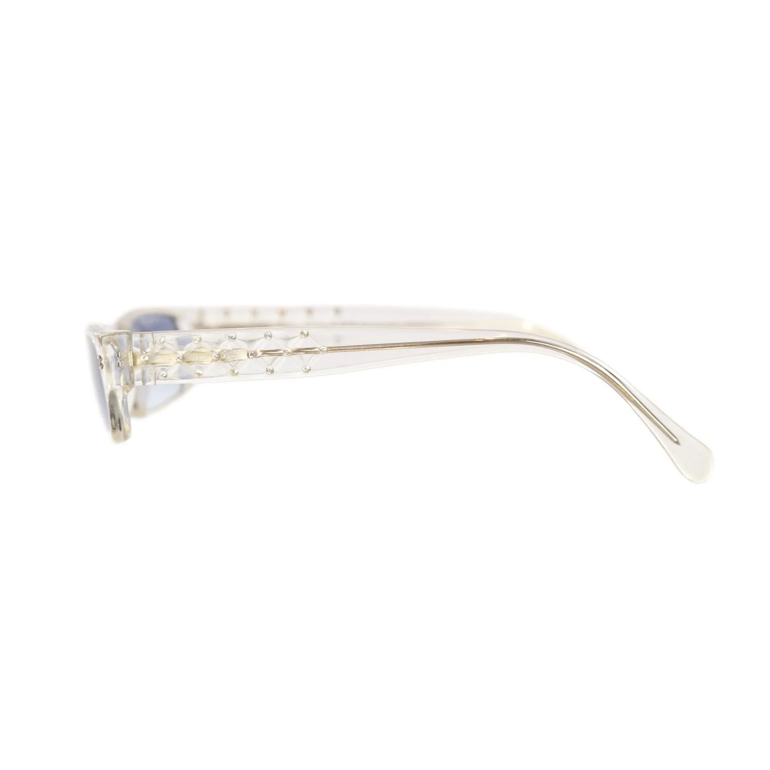 Chanel Transparent Rhinestone Micro Sunglasses - Image 3