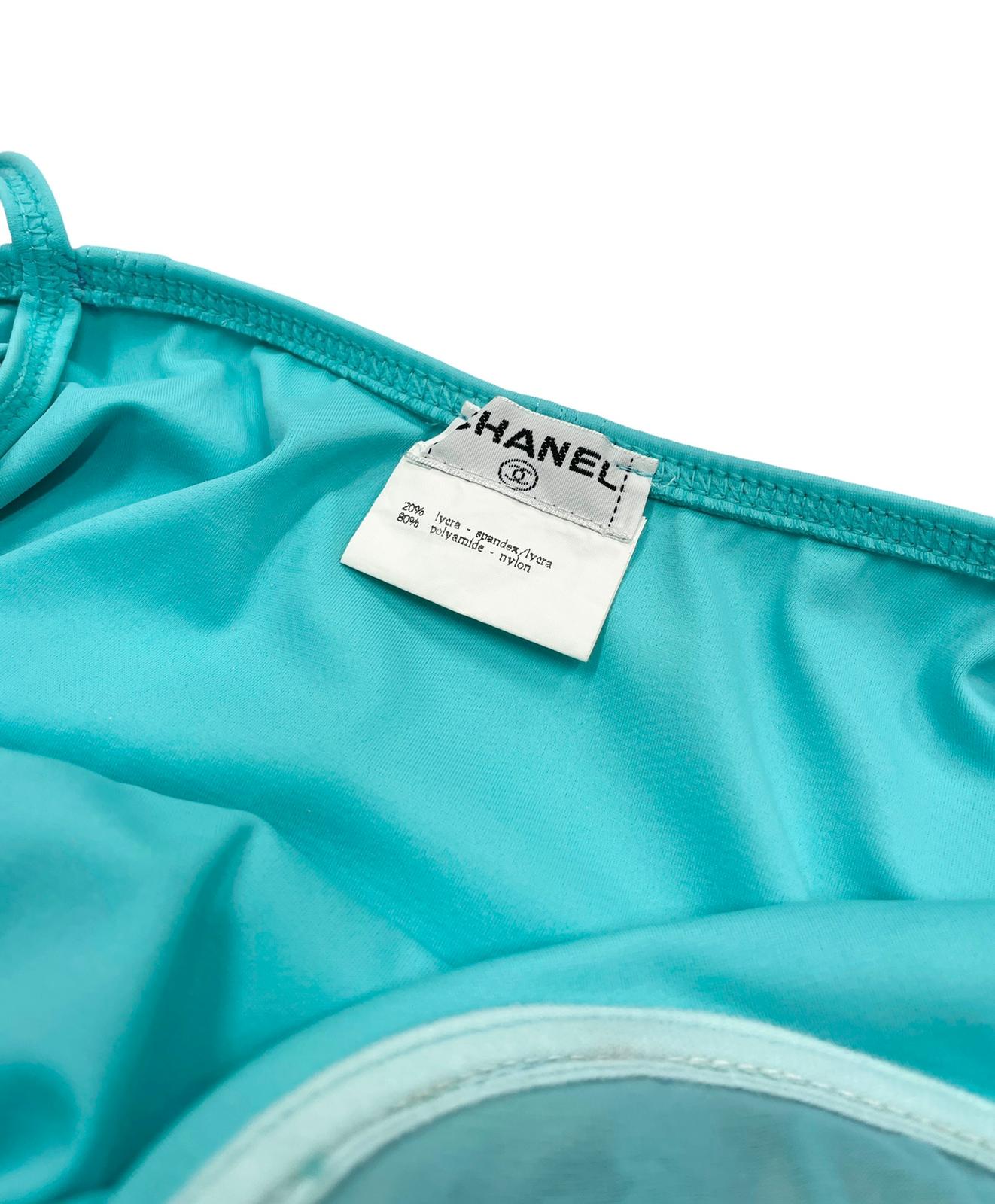 Chanel Turquoise Corset Logo One Piece - Image 3