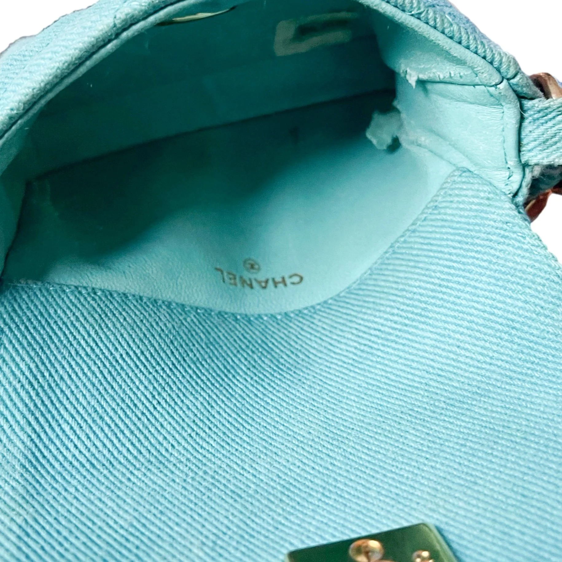 Chanel Turquoise Micro Chain Crossbody - Image 4