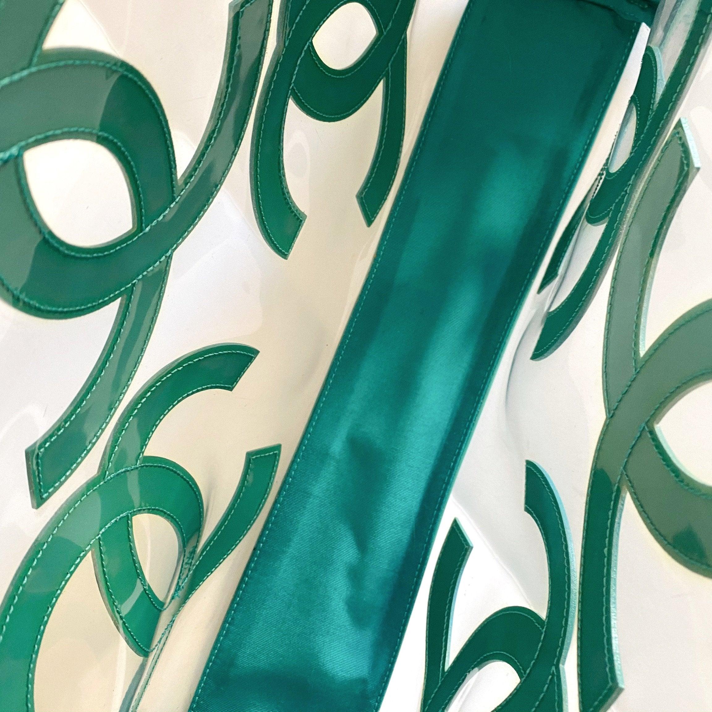 Chanel Turquoise Transparent Bag - Image 2
